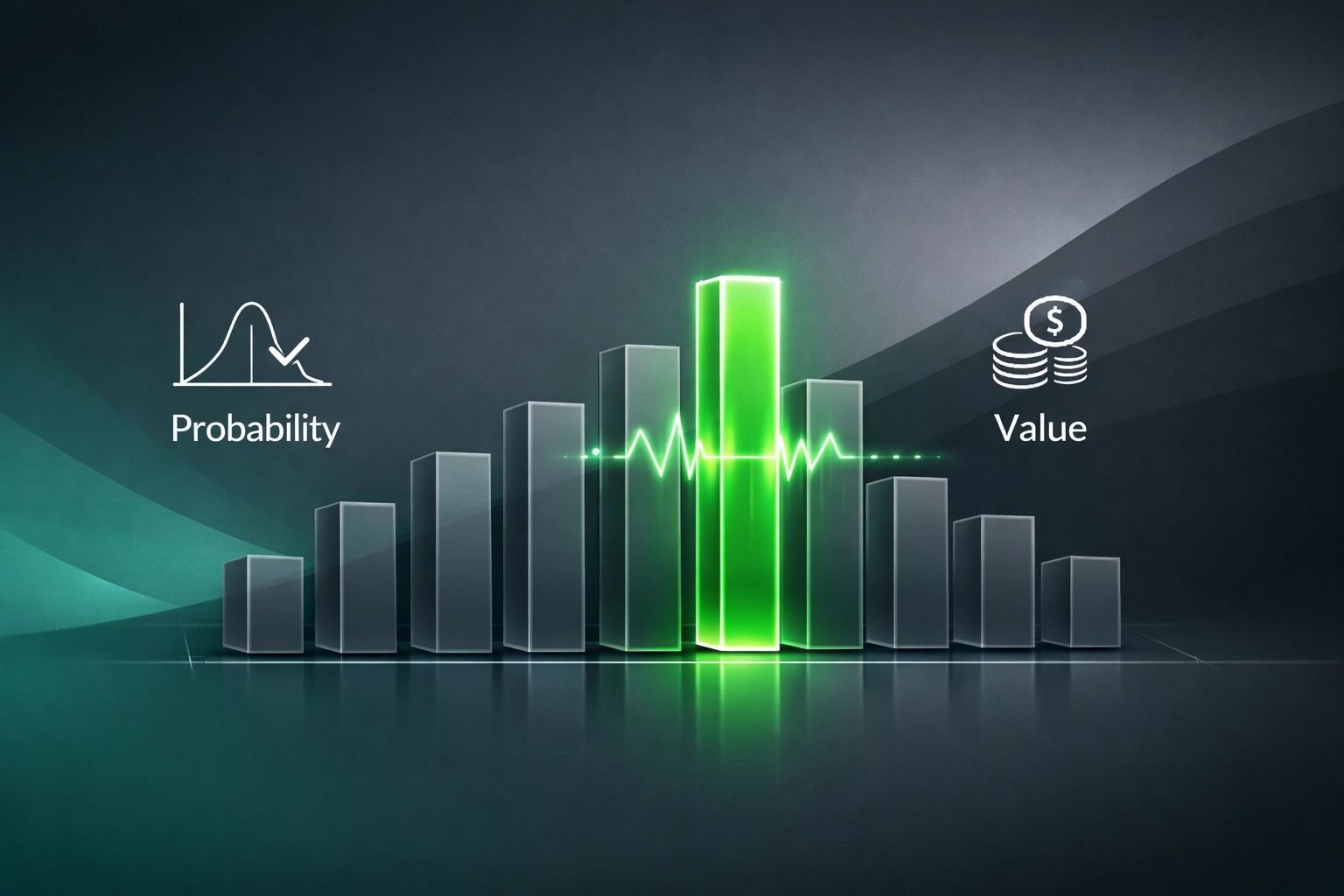 Value Hunters; Financial dashboard showing expected value (EV) and probability metrics for smart football betting.