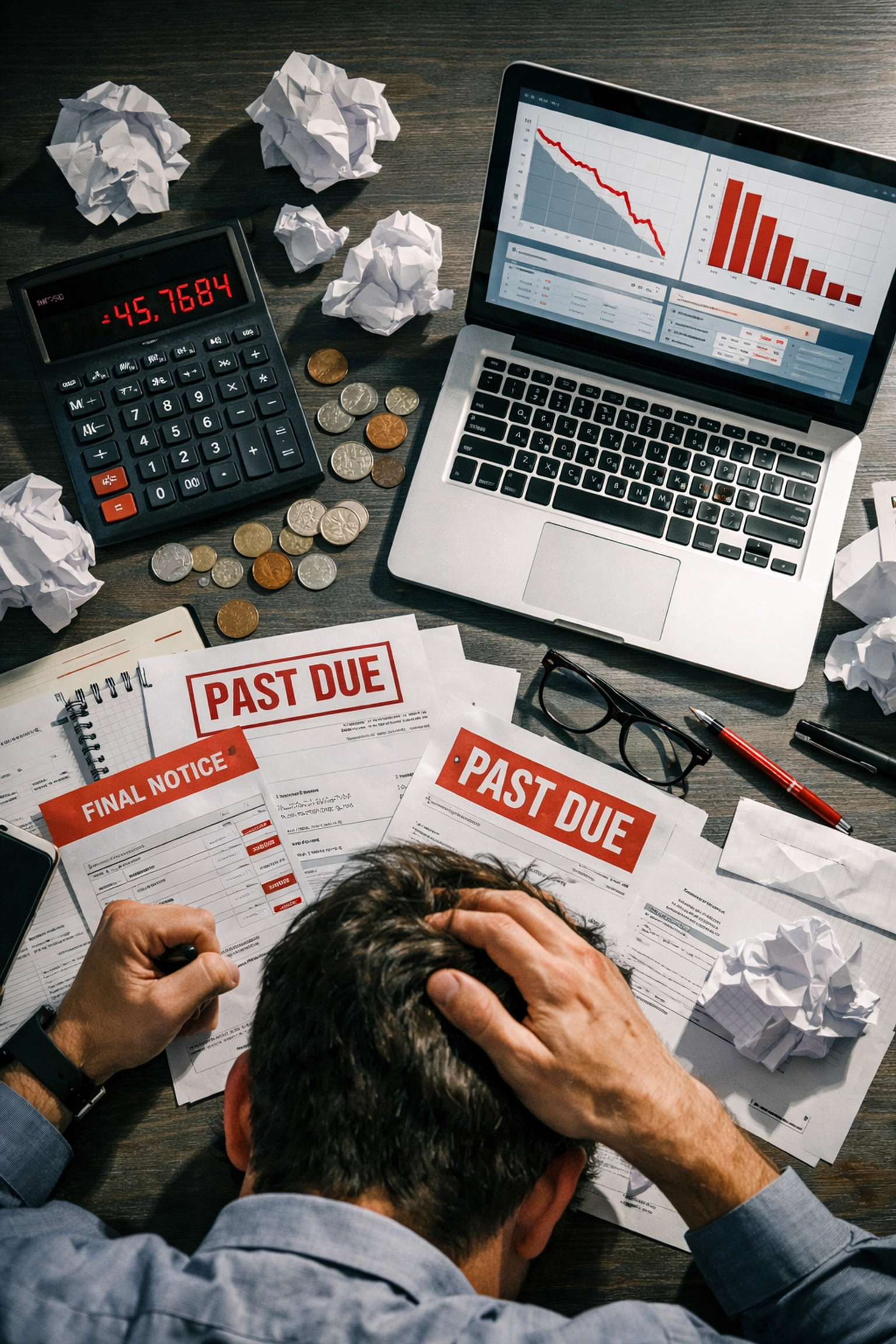 Cluttered desk showing wasted marketing budget from poor quality lead generation services
