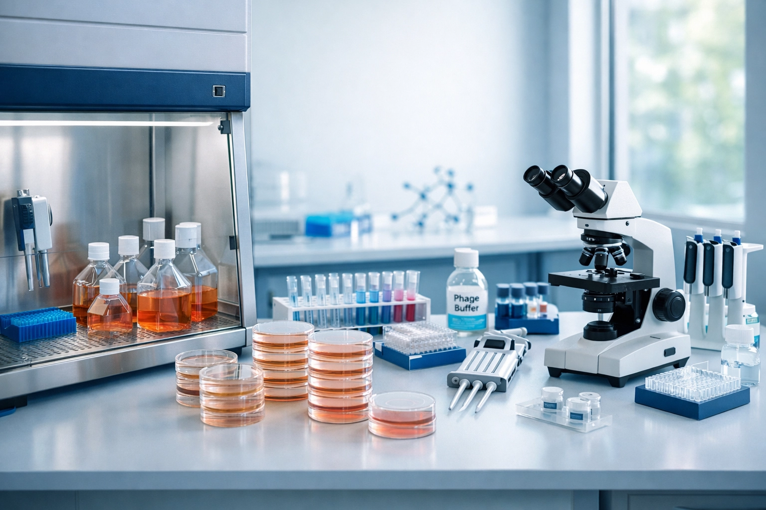 Multiple antibody discovery platforms including hybridoma, phage display, and B-cell cloning equipment