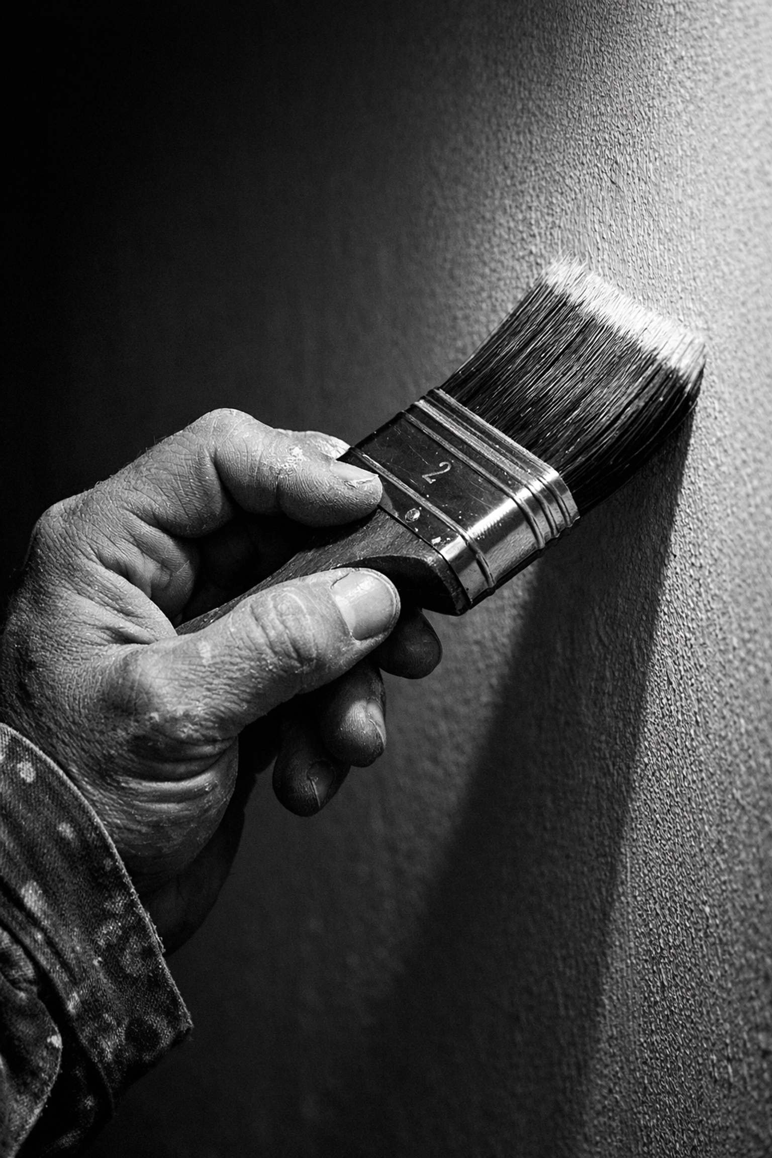 Professional painter applying fresh coat with quality brush technique