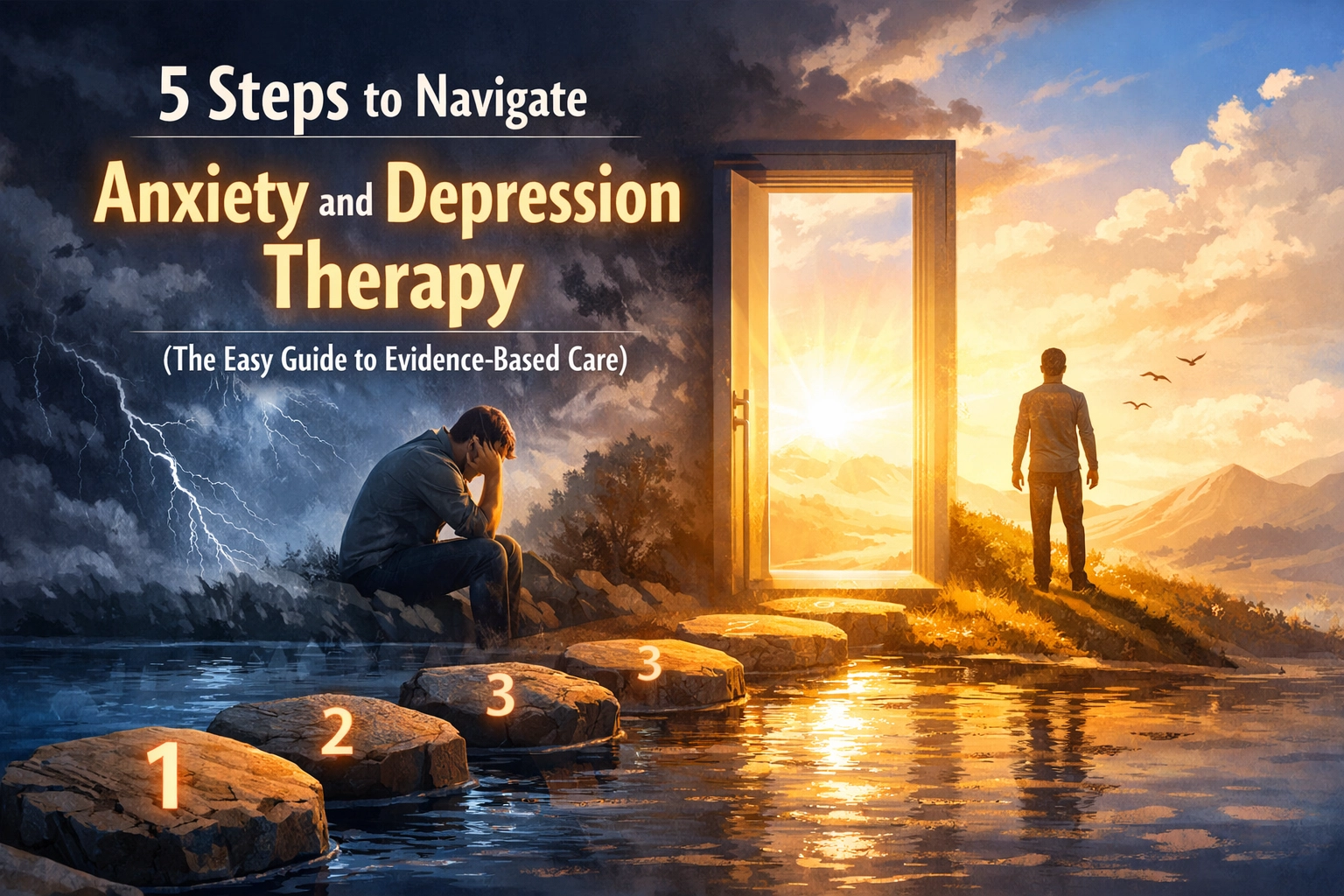 [HERO] 5 Steps to Navigate Anxiety and Depression Therapy (The Easy Guide to Evidence-Based Care)