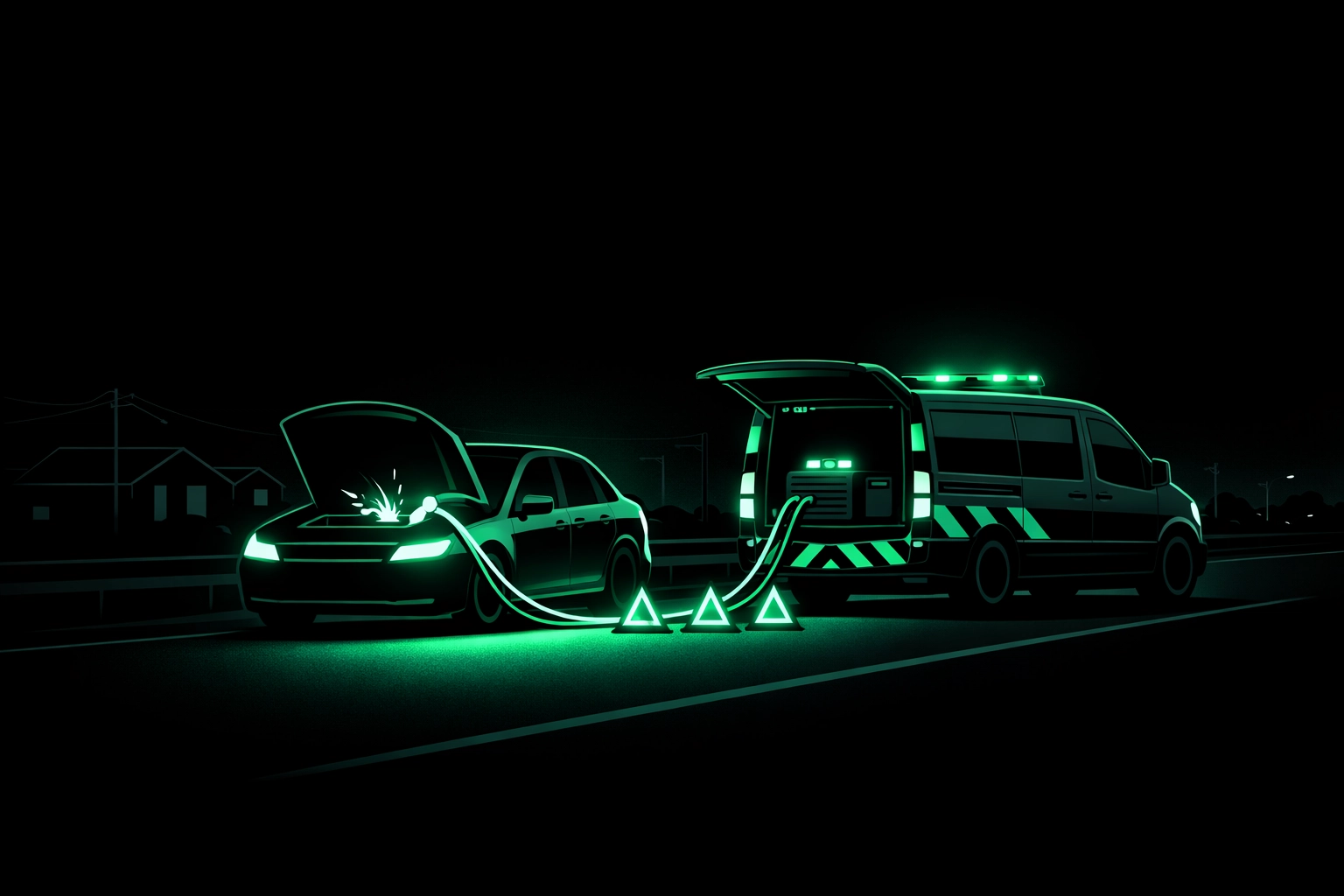 Emergency roadside assistance and jump start service for stranded car in Lee's Summit.