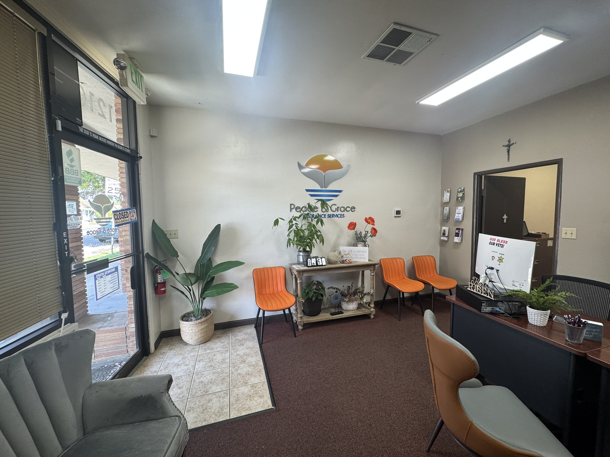 Welcoming insurance agency lobby