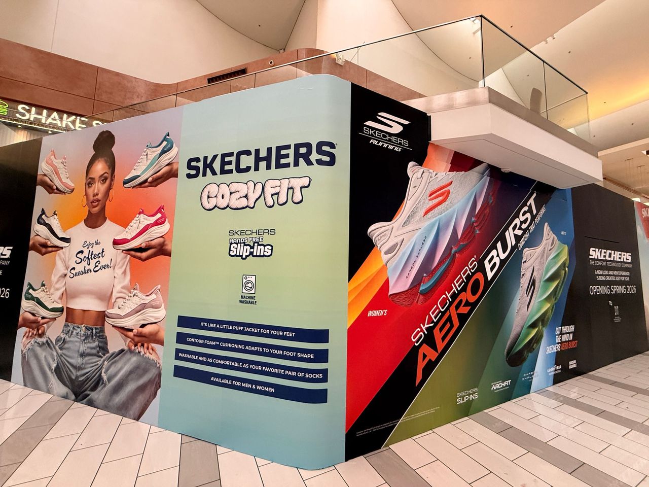 Large-format retail wall graphics for Skechers