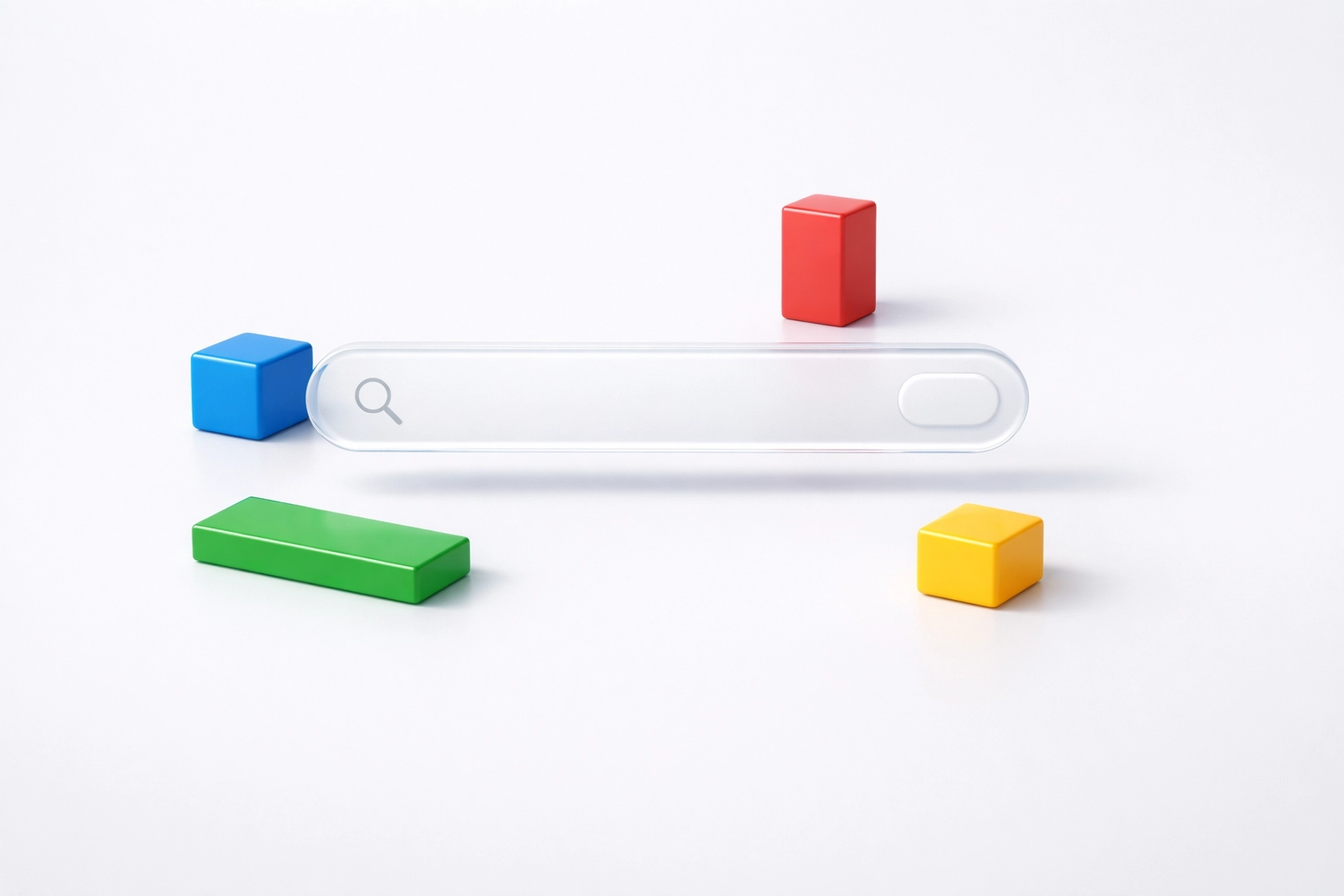 Clean digital search bar with colorful blocks illustrating fast snippet retrieval for productivity extension users.