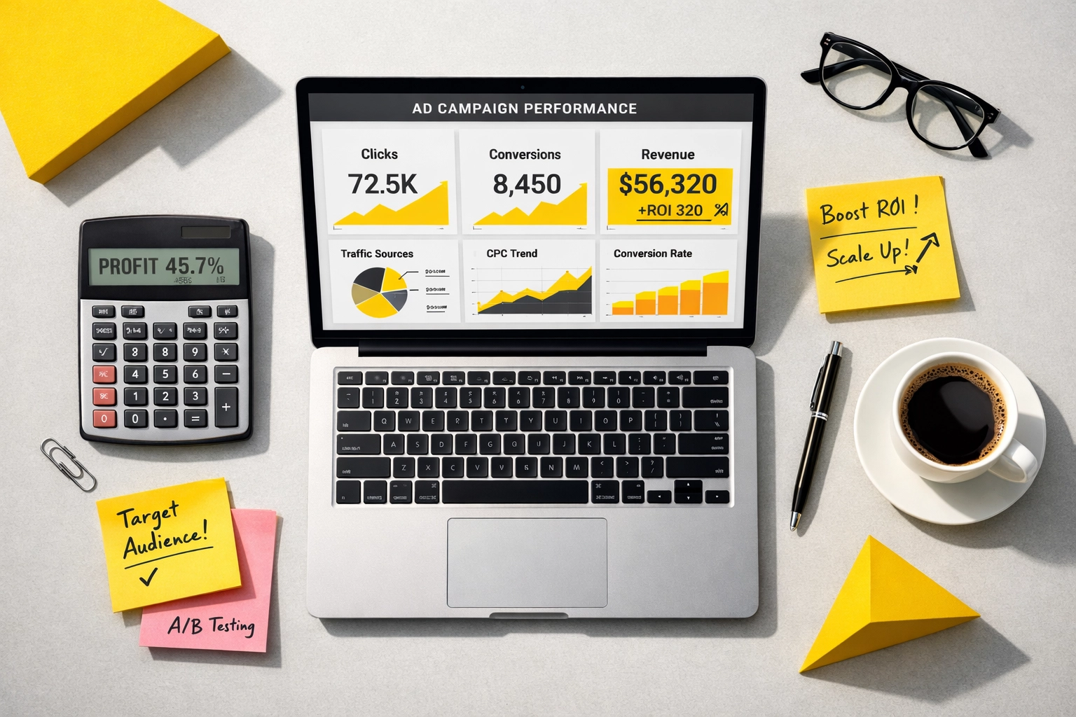 Amazon PPC campaign performance dashboard with advertising metrics and profit analysis