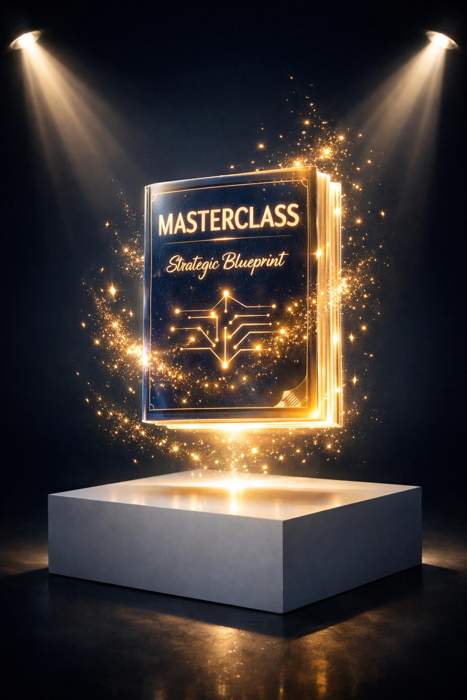 Glowing digital guide representing a valuable lead magnet to increase website conversion and lead generation.