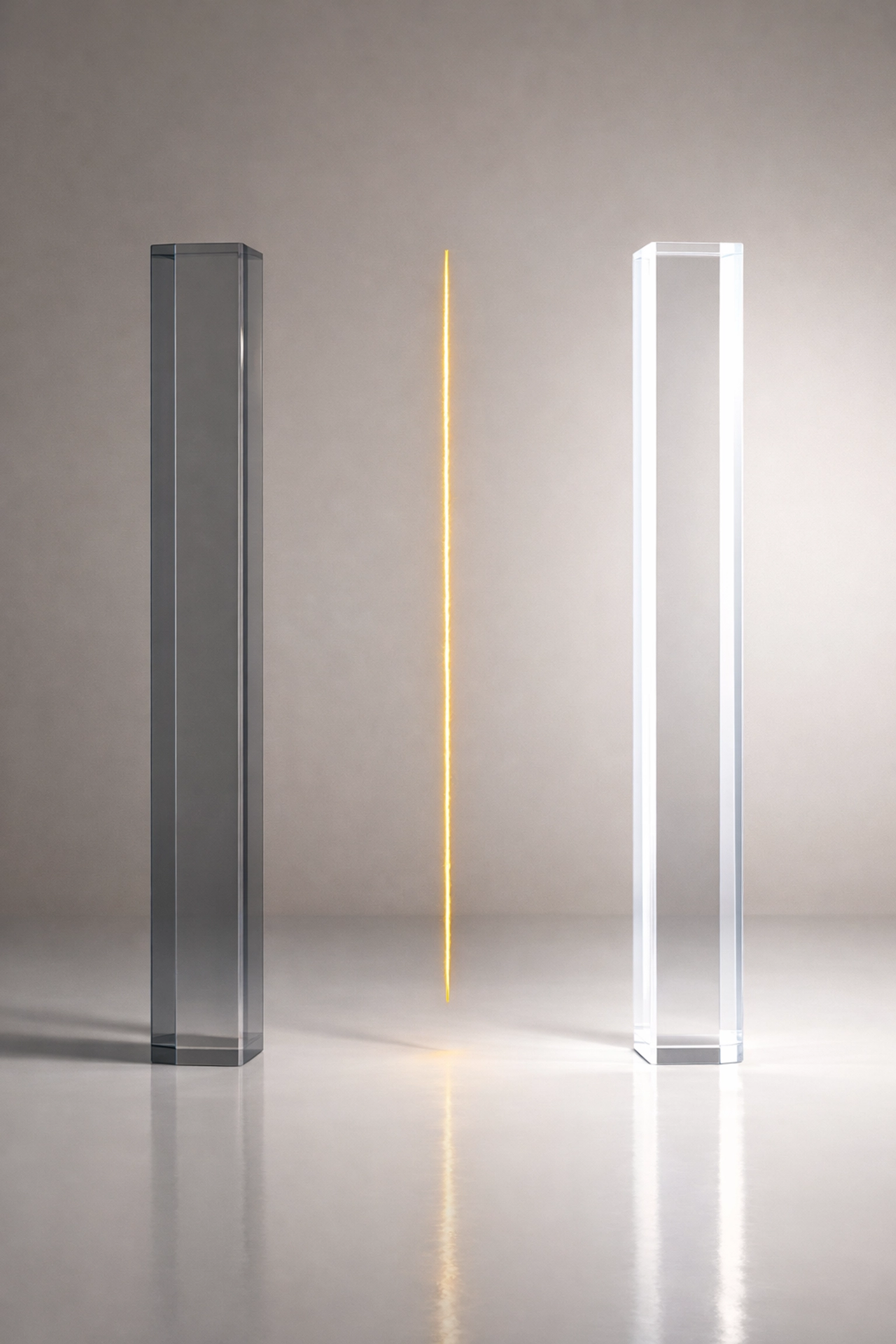 Minimalist pillars representing structural body balance and a tension-free sciatic nerve for natural relief.