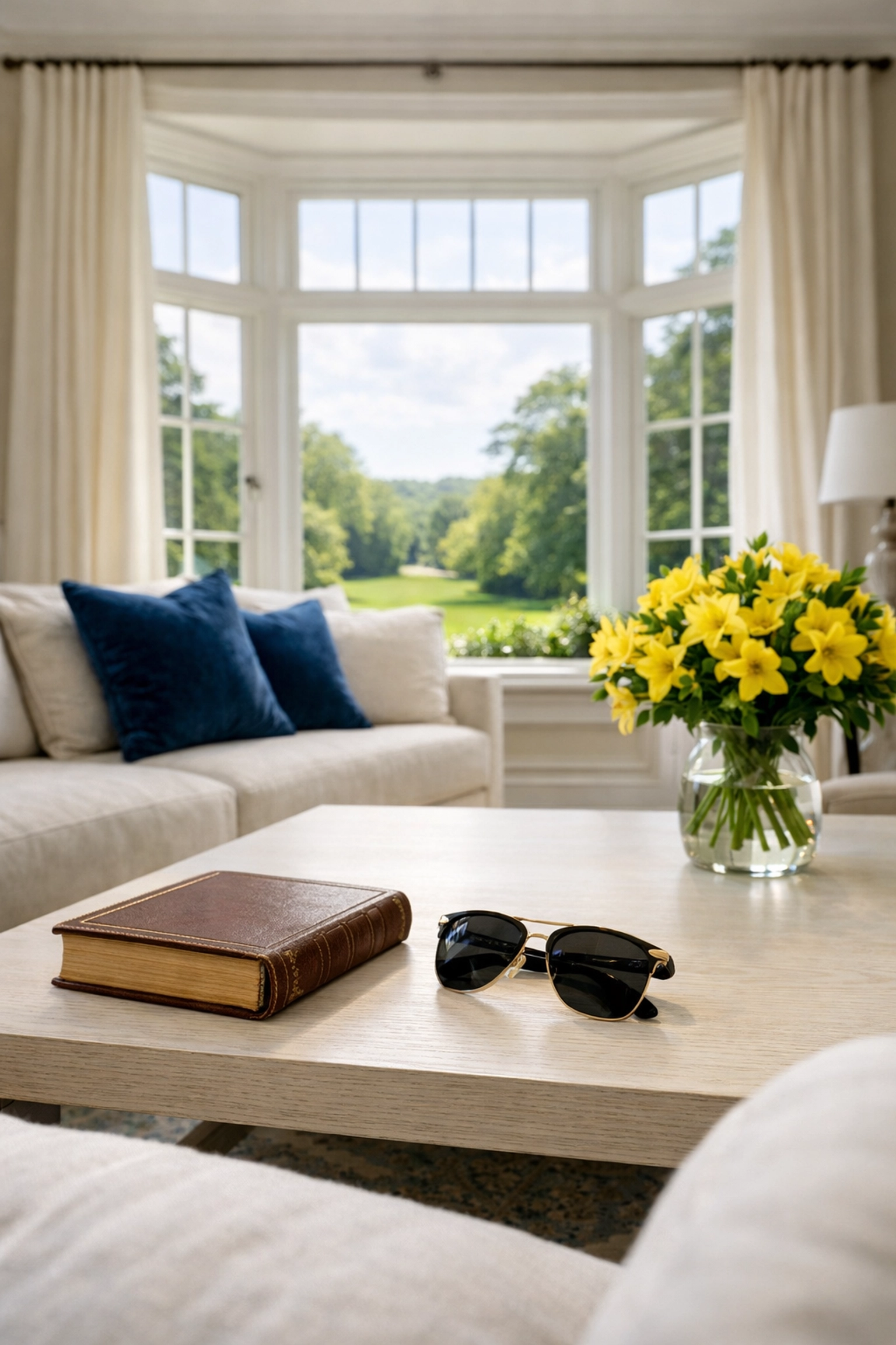 Stress-free living room after an elite house cleaning service in Concord MA visit to a historic estate.