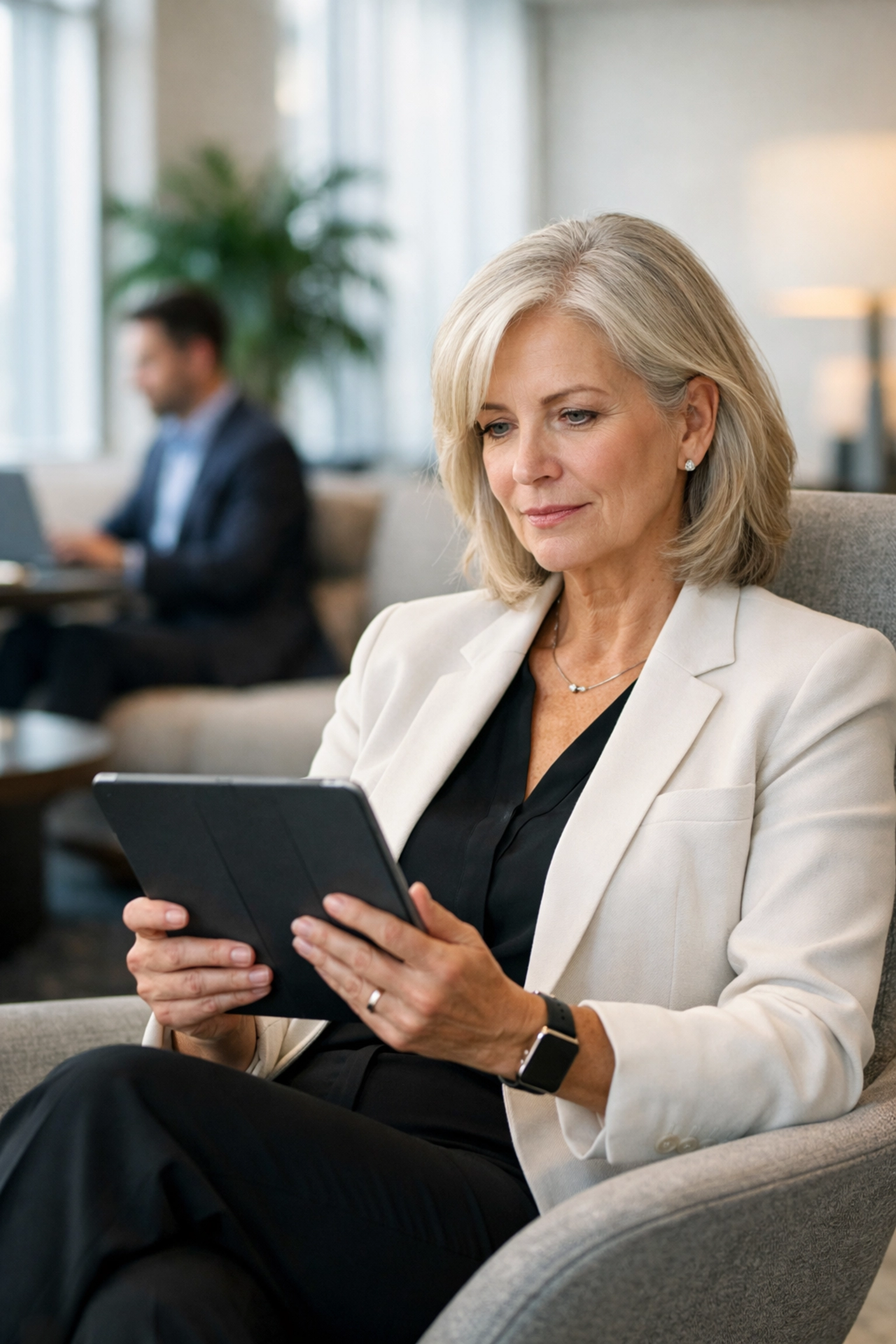 IT executive reviewing strategic ITOM goals with a ServiceNow implementation partner for global resilience.