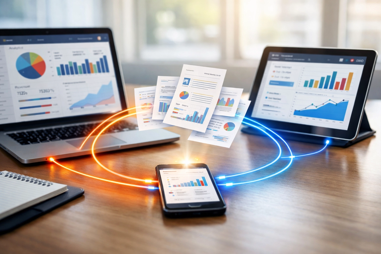 Integrated ServiceNow modules connecting ITSM, ITOM, and HRSD workflows across devices