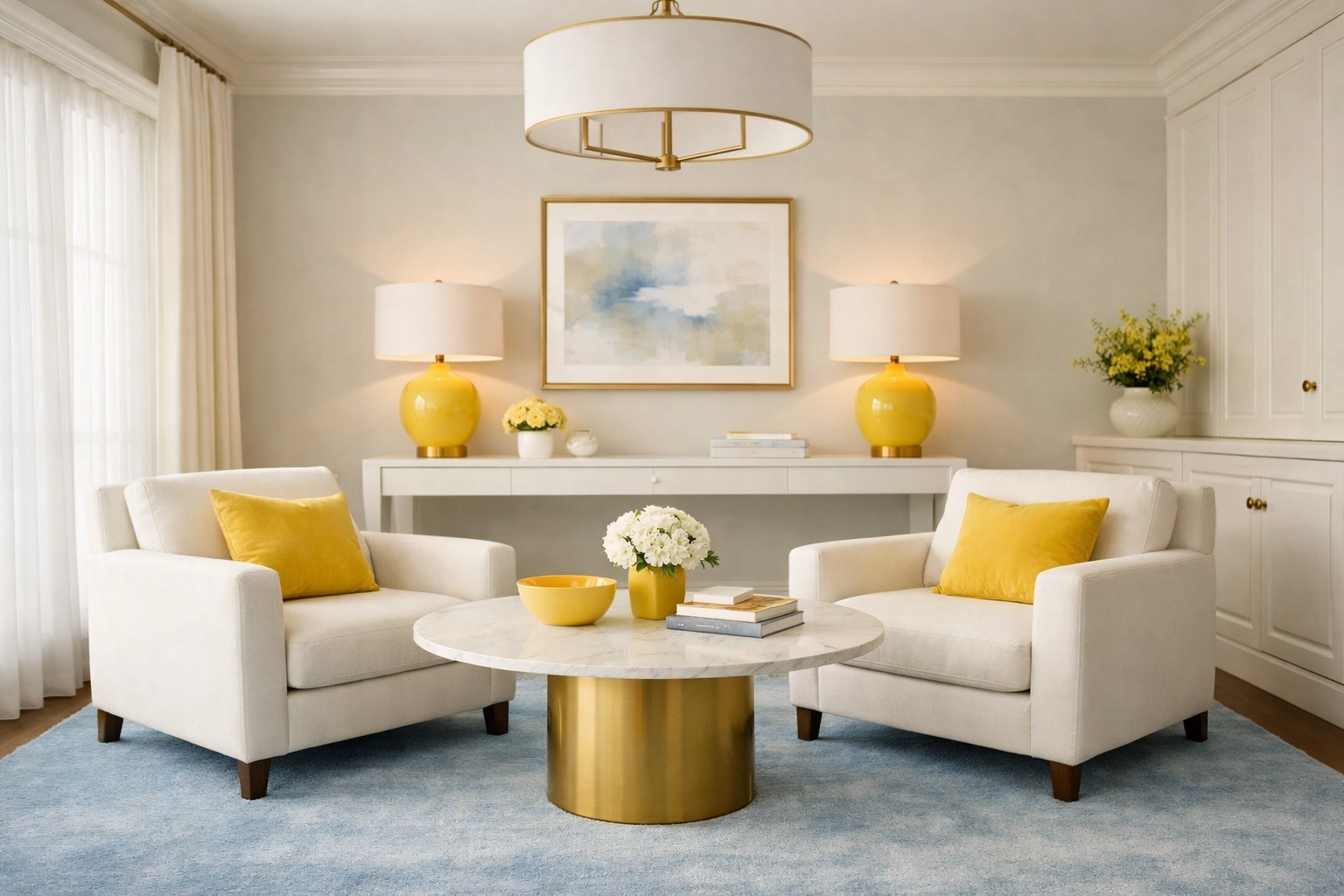 A spotless and serene master suite sitting area, the result of expert residential cleaning Massachusetts.