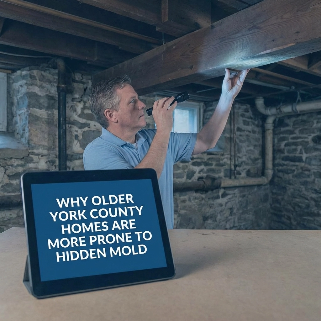 Older York County home exterior showing vintage architecture vulnerable to mold growth