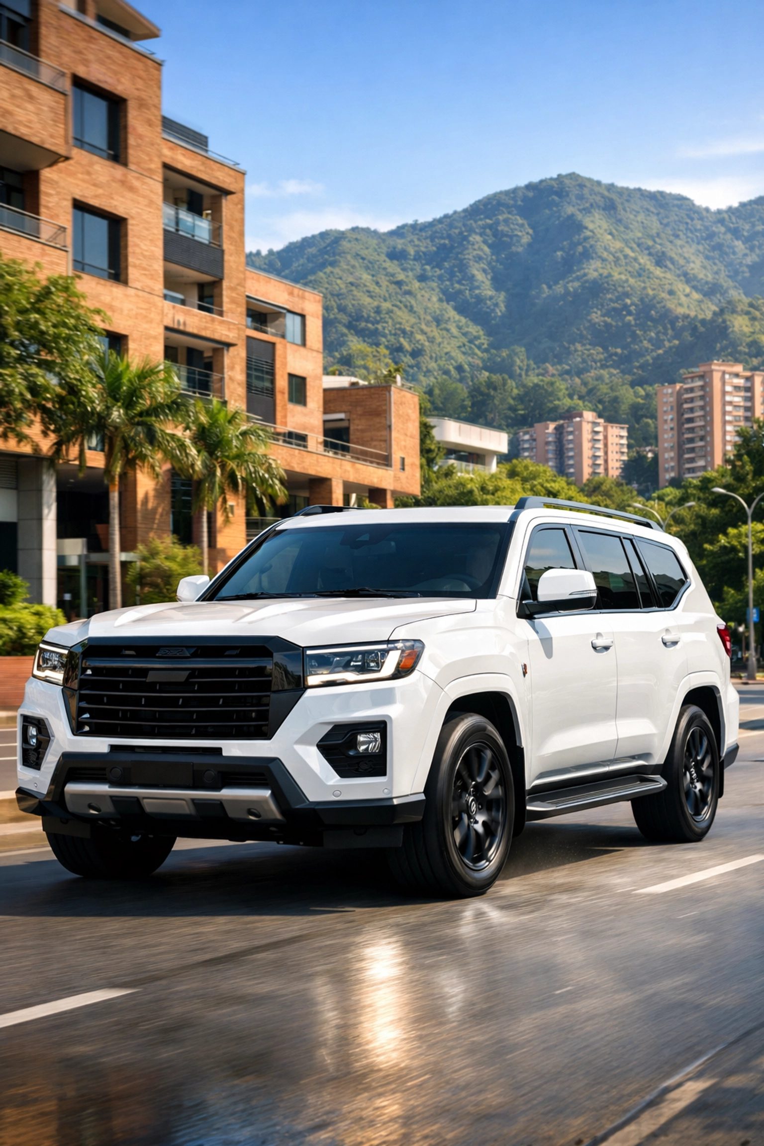 Armored luxury SUV in Medellin providing secure executive transport and logistics by 911 Medellin.