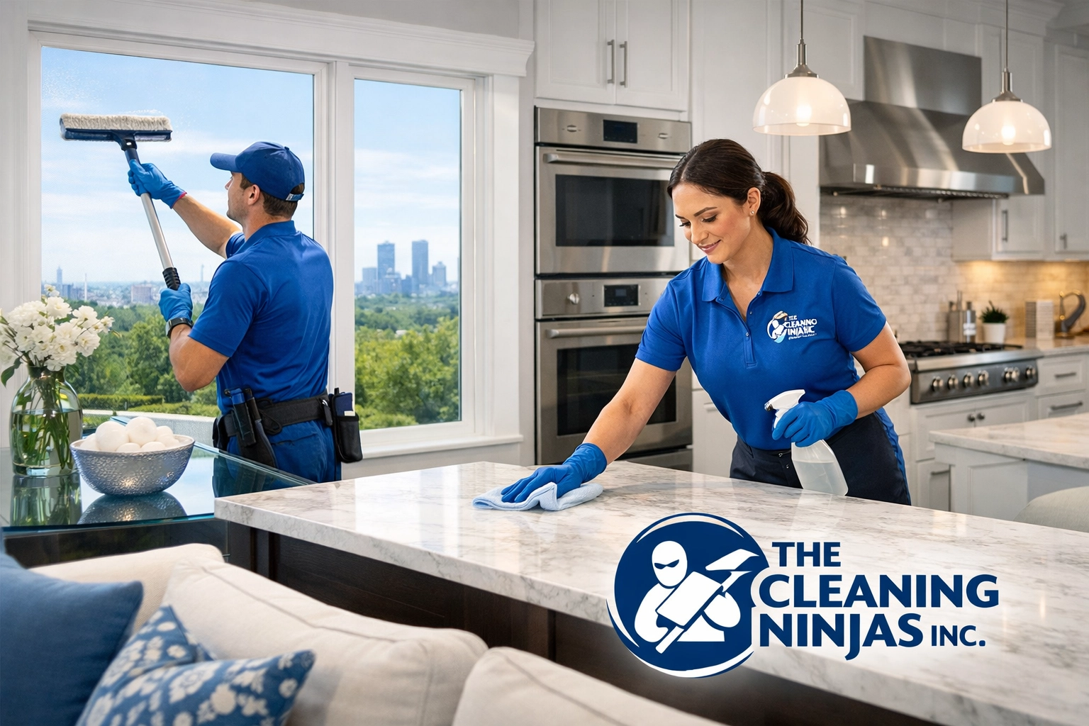 Pristine luxury kitchen in Newton featuring a deep cleaning service near me for a spotless finish. A spotless modern kitchen in Newton after a deep cleaning service near me