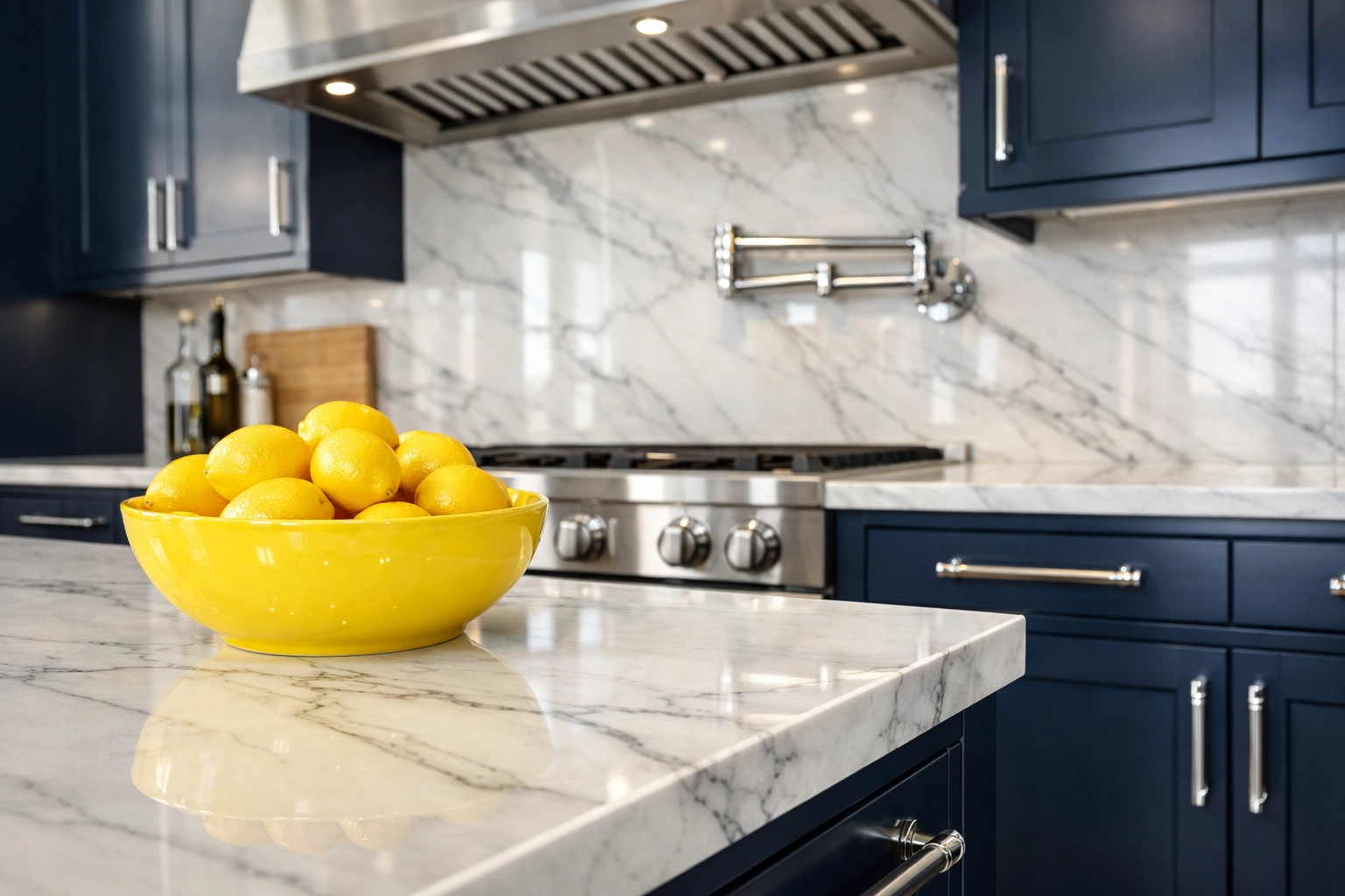 Sanitized modern kitchen with polished surfaces and clean grout from deep cleaning services near me.