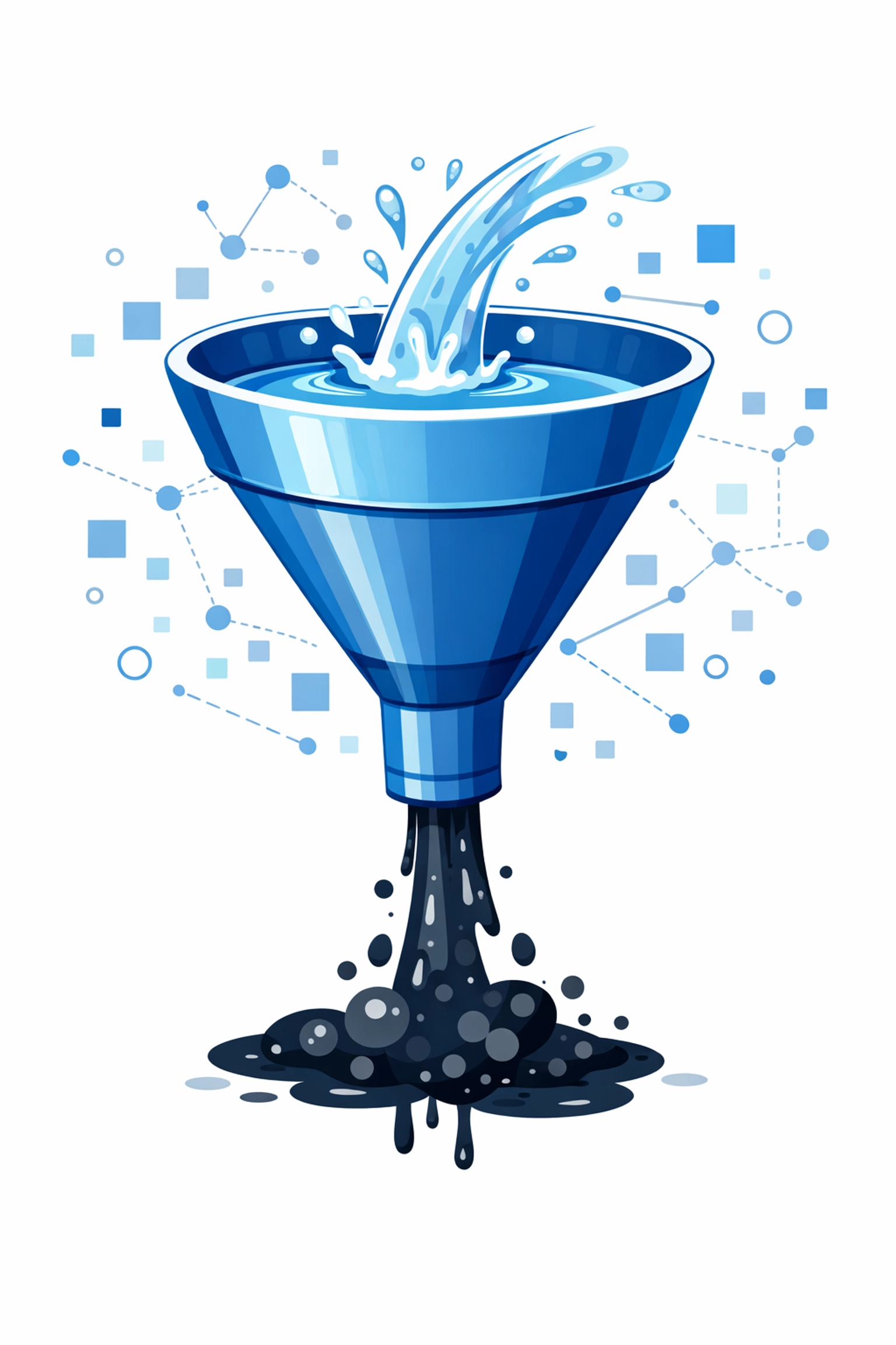Data quality funnel illustrating signal pollution from mixing different campaign audiences