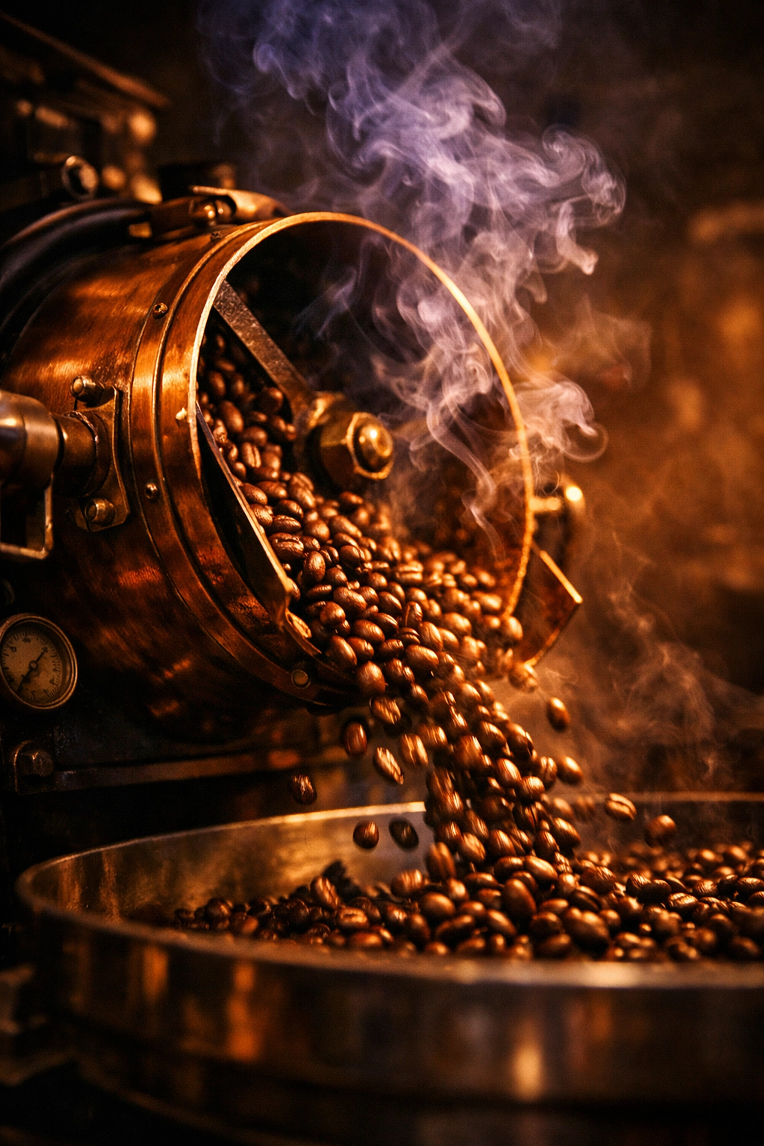 From Farm to Front Door: Why 'Roasted to Order' Actually Matters Small-batch coffee roasting drum with beans tumbling inside during roasted-to-order process