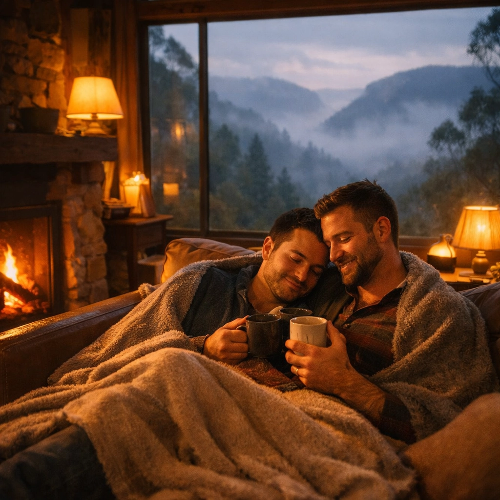 Romantic gay honeymoon cottage with fireplace in Blue Mountains