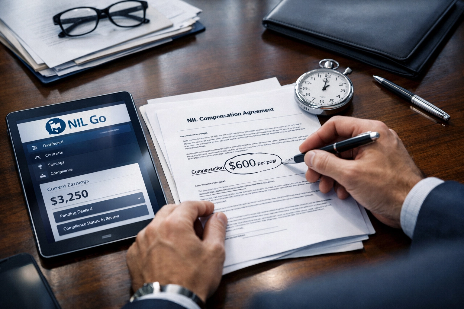 NIL compliance documents and legal review for Fortune 100 brand partnerships