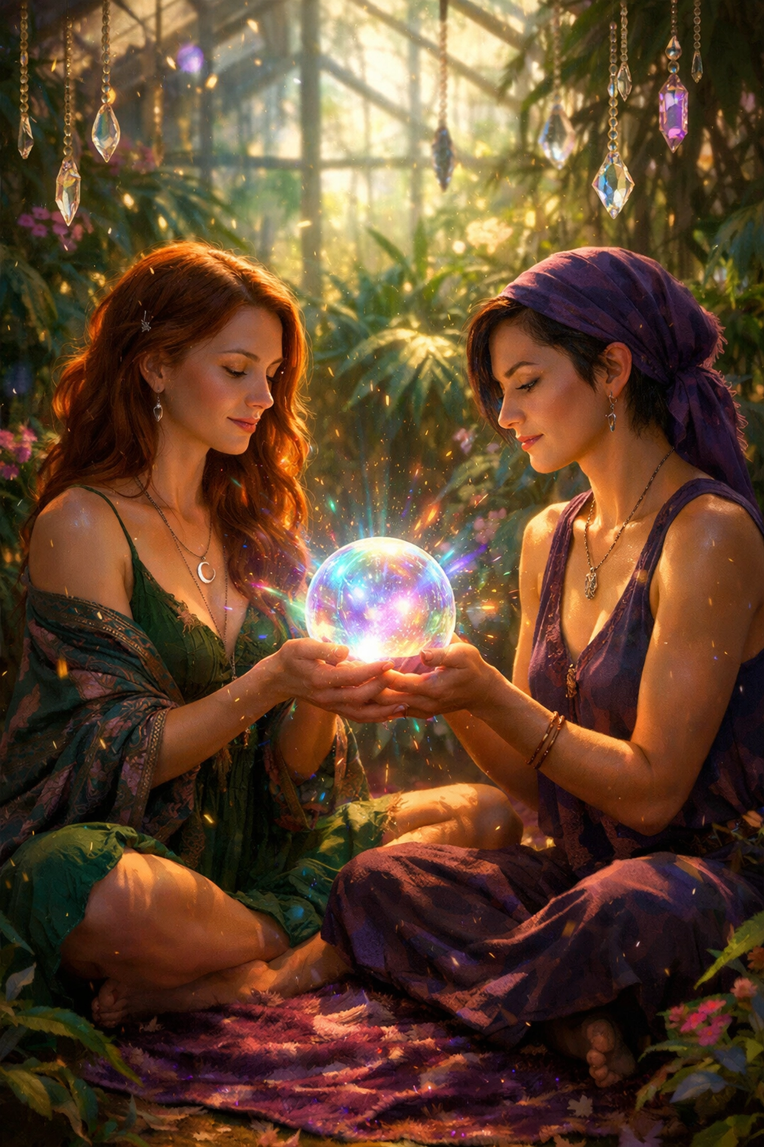 Two women connecting through queer spirituality, mirroring themes in the best MM romance books of 2026.