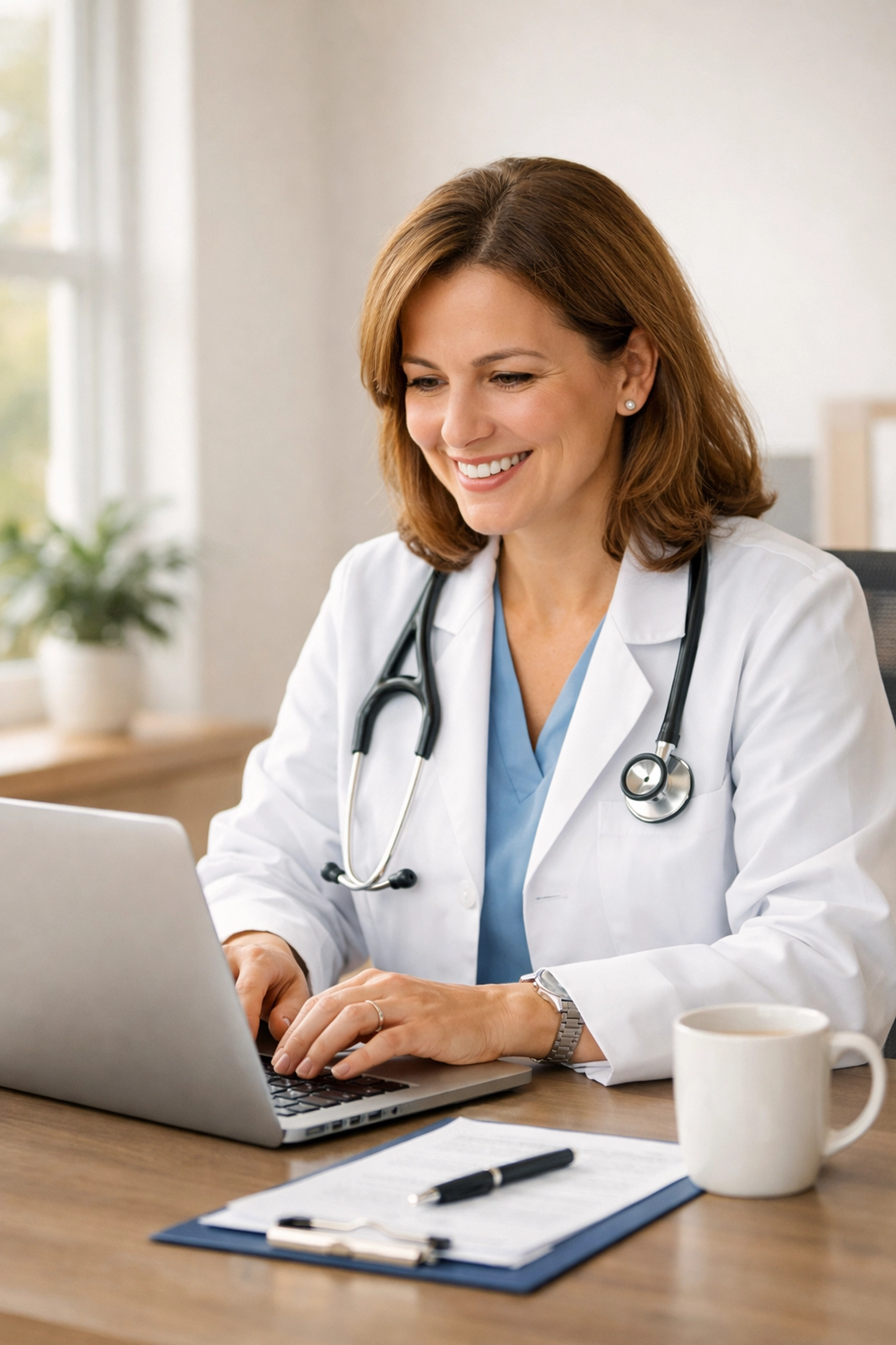 Licensed physician responding to patient messages for online UTI antibiotic consultation