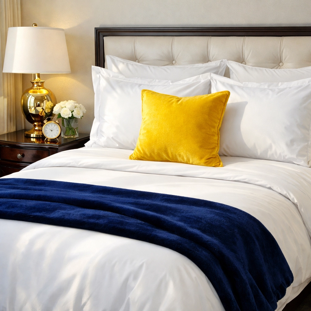 Spotless luxury master bedroom after professional house cleaning services in Sherborn MA.