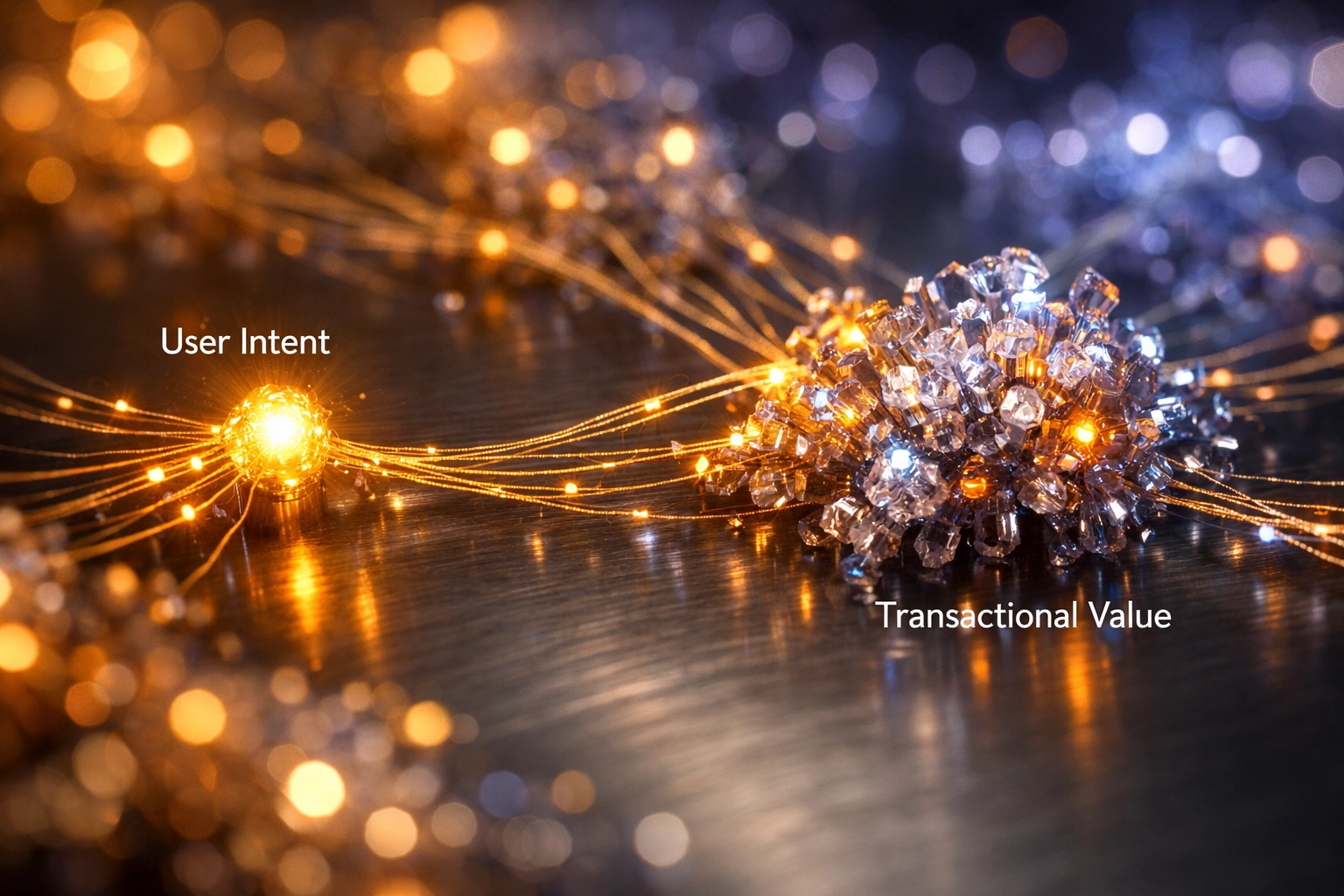 AI-generated content map connecting user intent nodes to high-value transactional keywords.