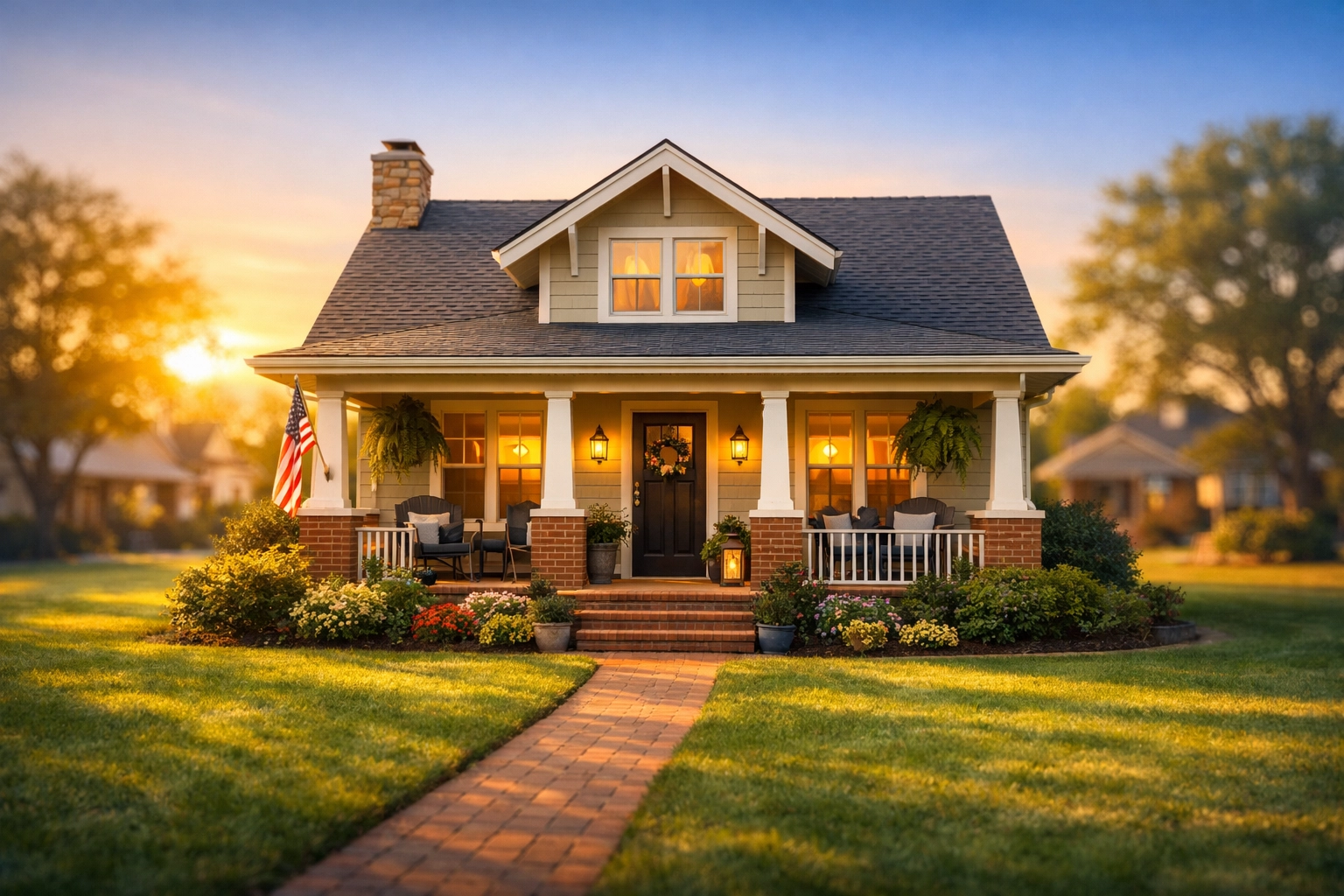 A well-maintained Oklahoma family home protected by the state homestead bankruptcy exemption.