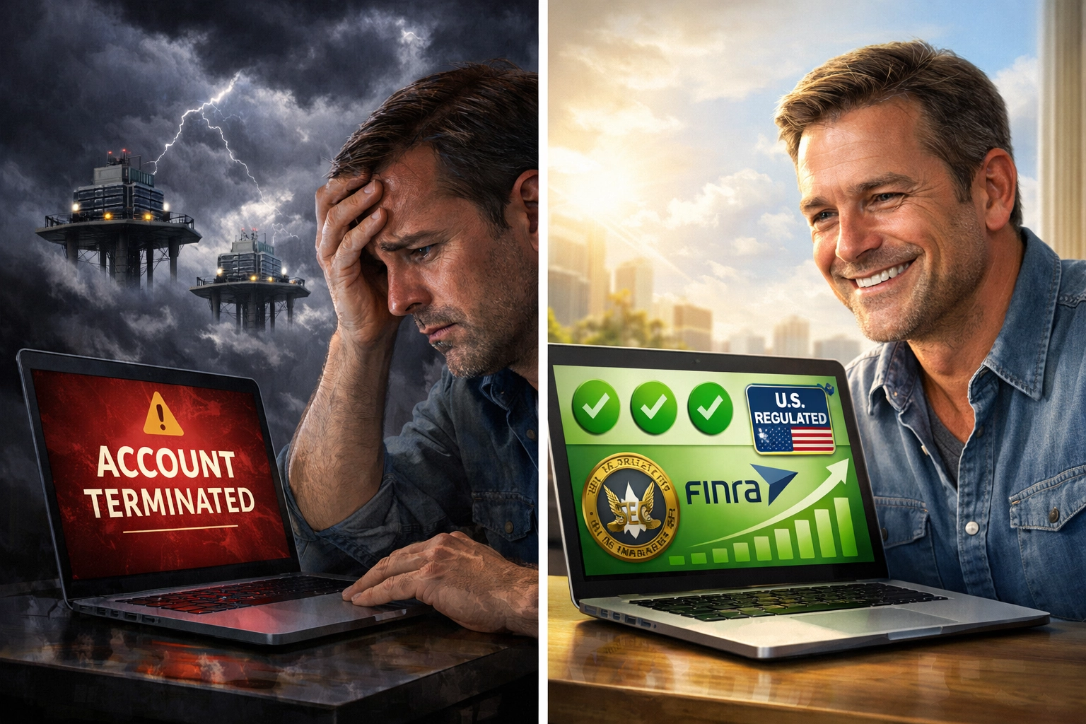 Merchant comparing offshore payment processor risks versus US-compliant crypto payment solution