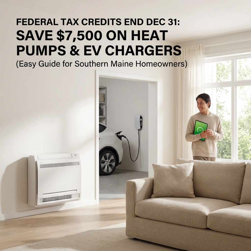 Federal Tax Credits End December 31st: 5 Steps How to Save $7,500 on Heat Pumps and EV Chargers (Easy Guide for Southern Maine Homeowners: including Saco, Biddeford & Kennebunk!)
