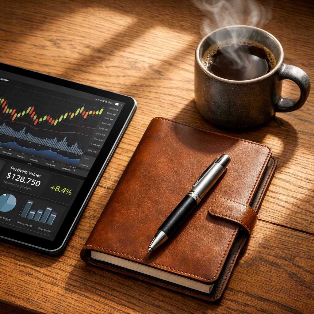 Professional workspace set up for small business bookkeeping and strategic 2026 tax planning.