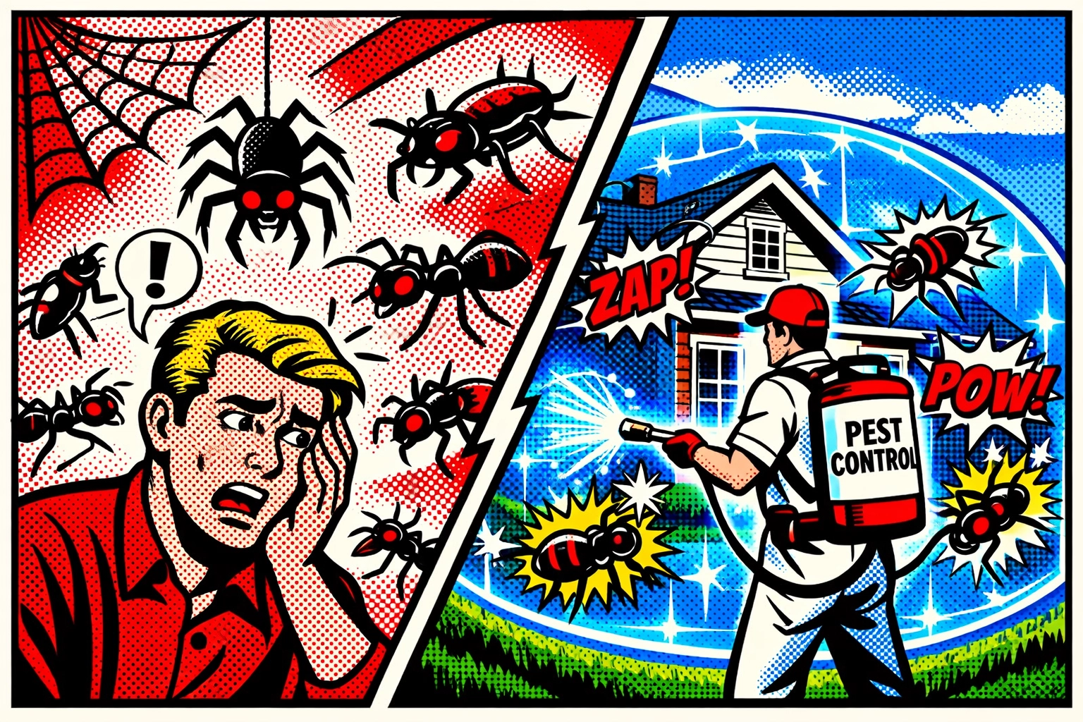 Perimeter pest barrier preventing bugs from entering home compared to interior treatment