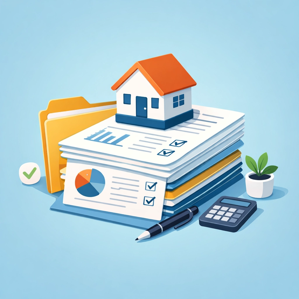 Organización de documentos y requisitos para el proceso de compra de casa.