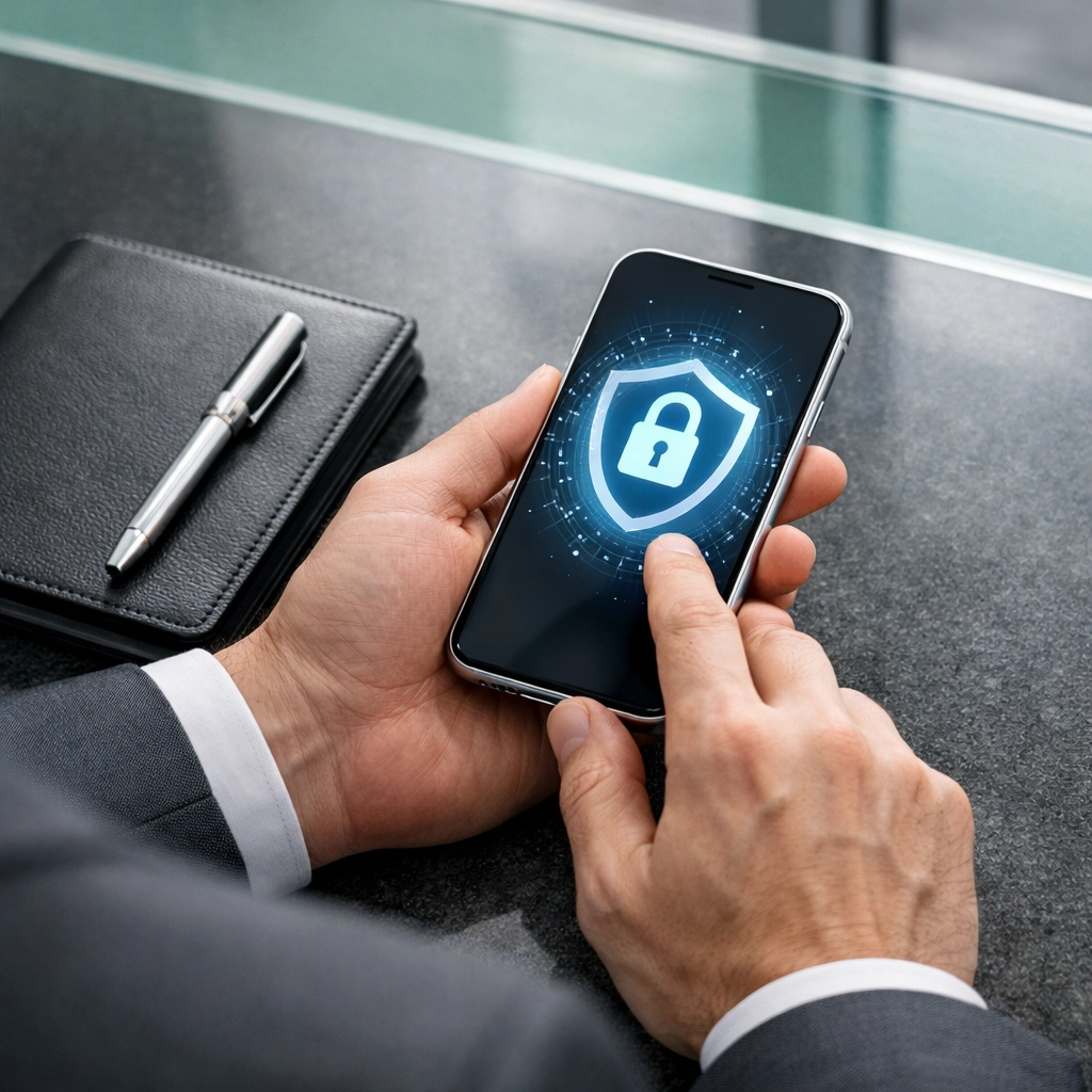 A person safely accessing a secure payday loan online in Alberta through their smartphone.