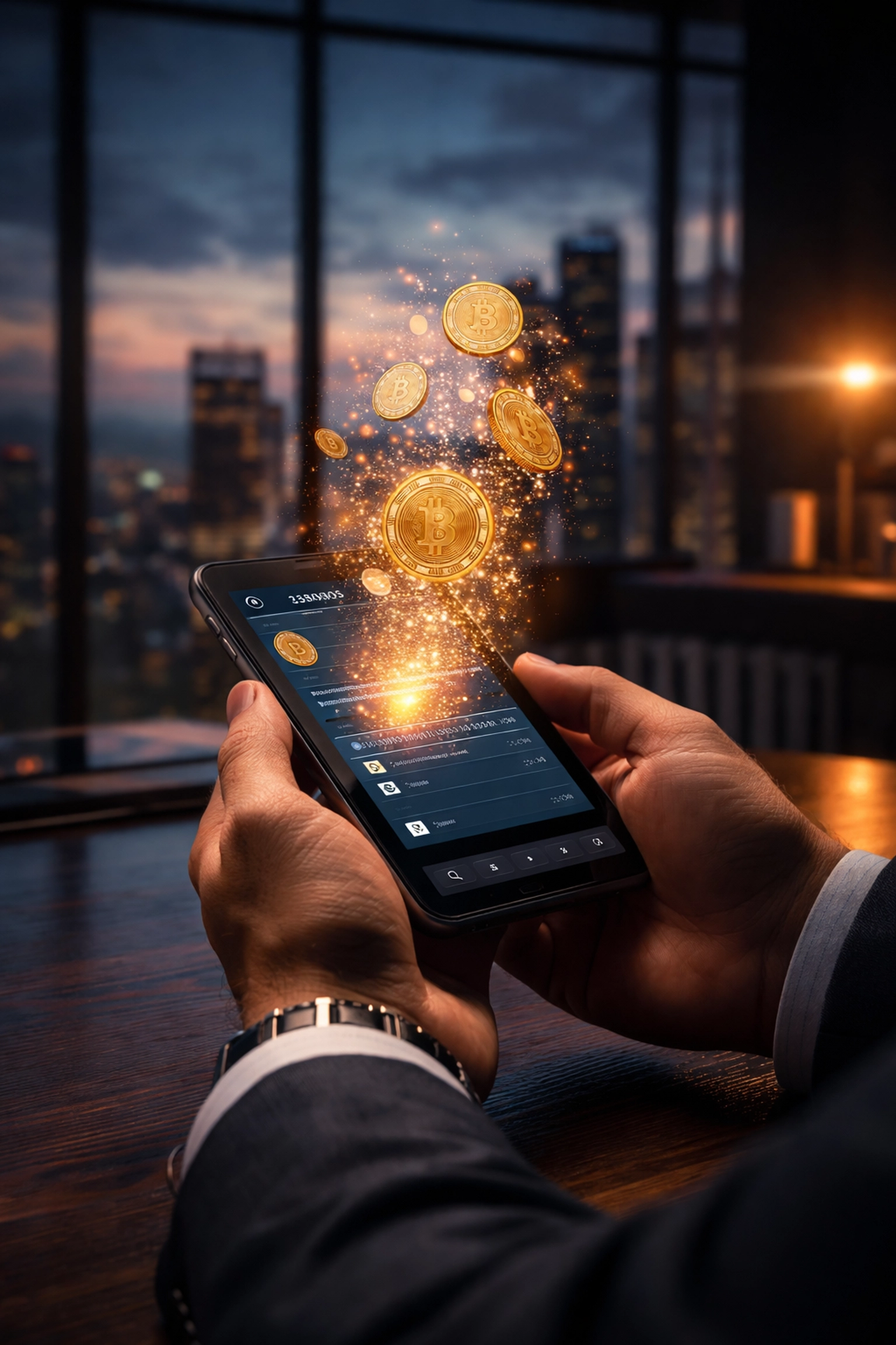 Business professional using mobile crypto wallet for quick and easy Web3 payment setup