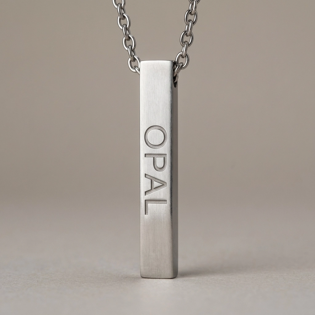OPAL Custom Name Bar Pendant