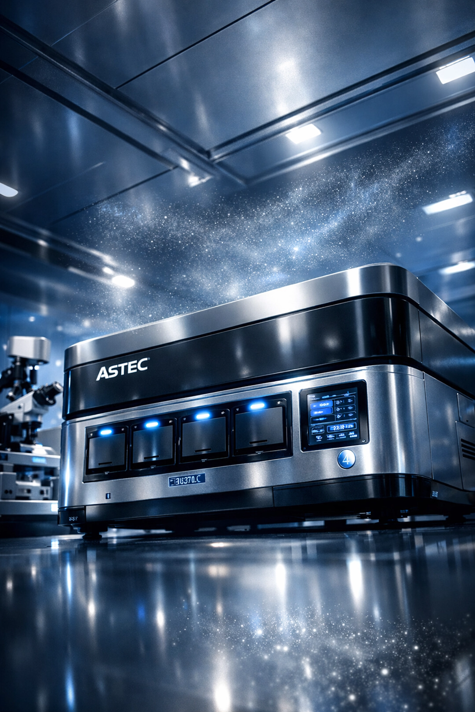 State-of-the-art IVF lab featuring advanced Astec incubators and LifeAire air filtration for embryo safety.