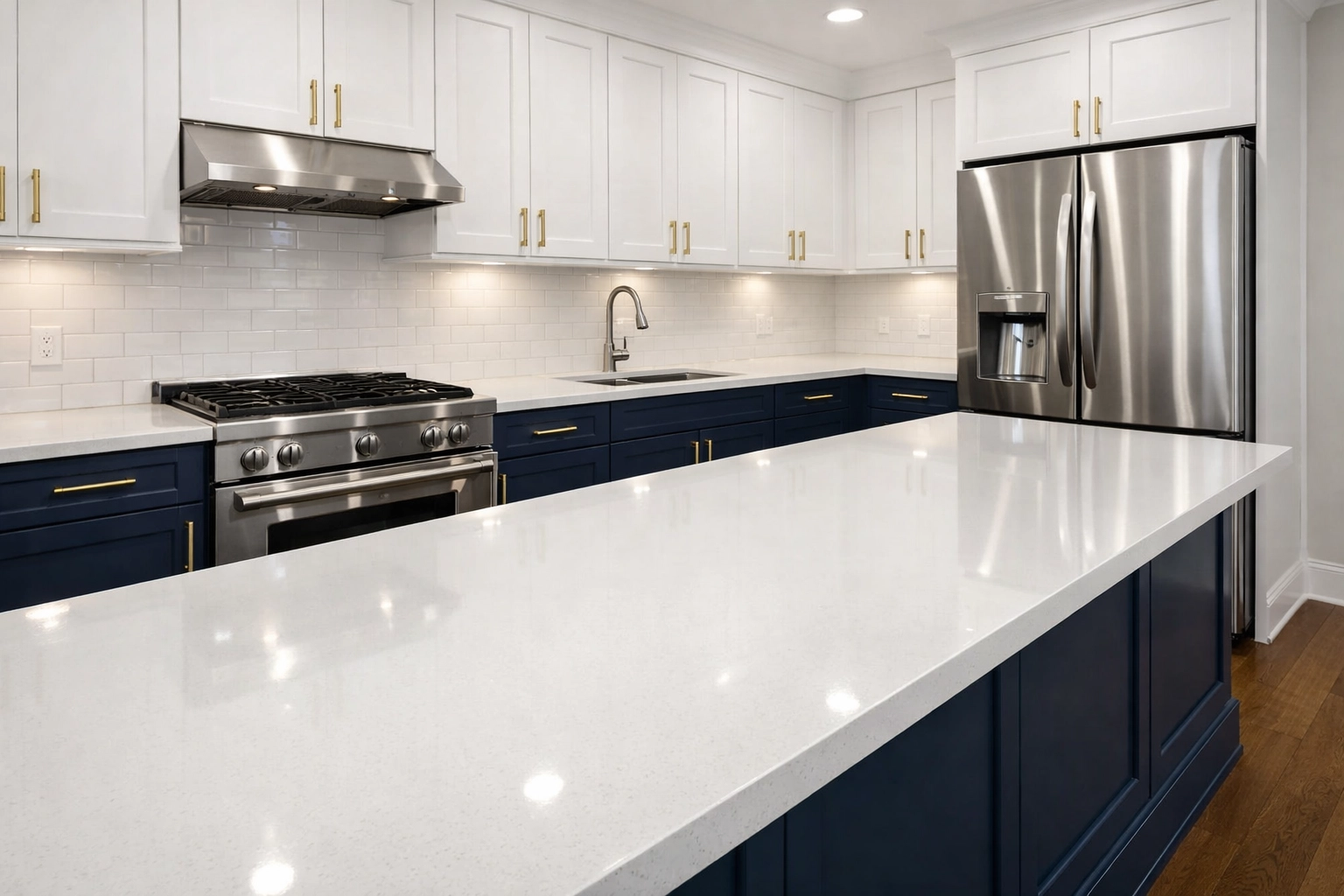 Immaculate modern kitchen with polished countertops following a detailed ninja move-out apartment cleaning in Boston.