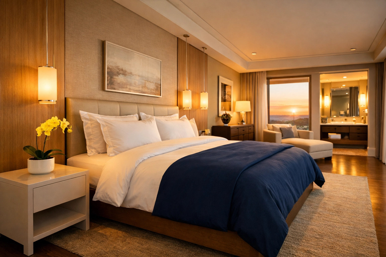 Pristine master bedroom in Lincoln, MA, showing the results of bi-weekly house cleaning.