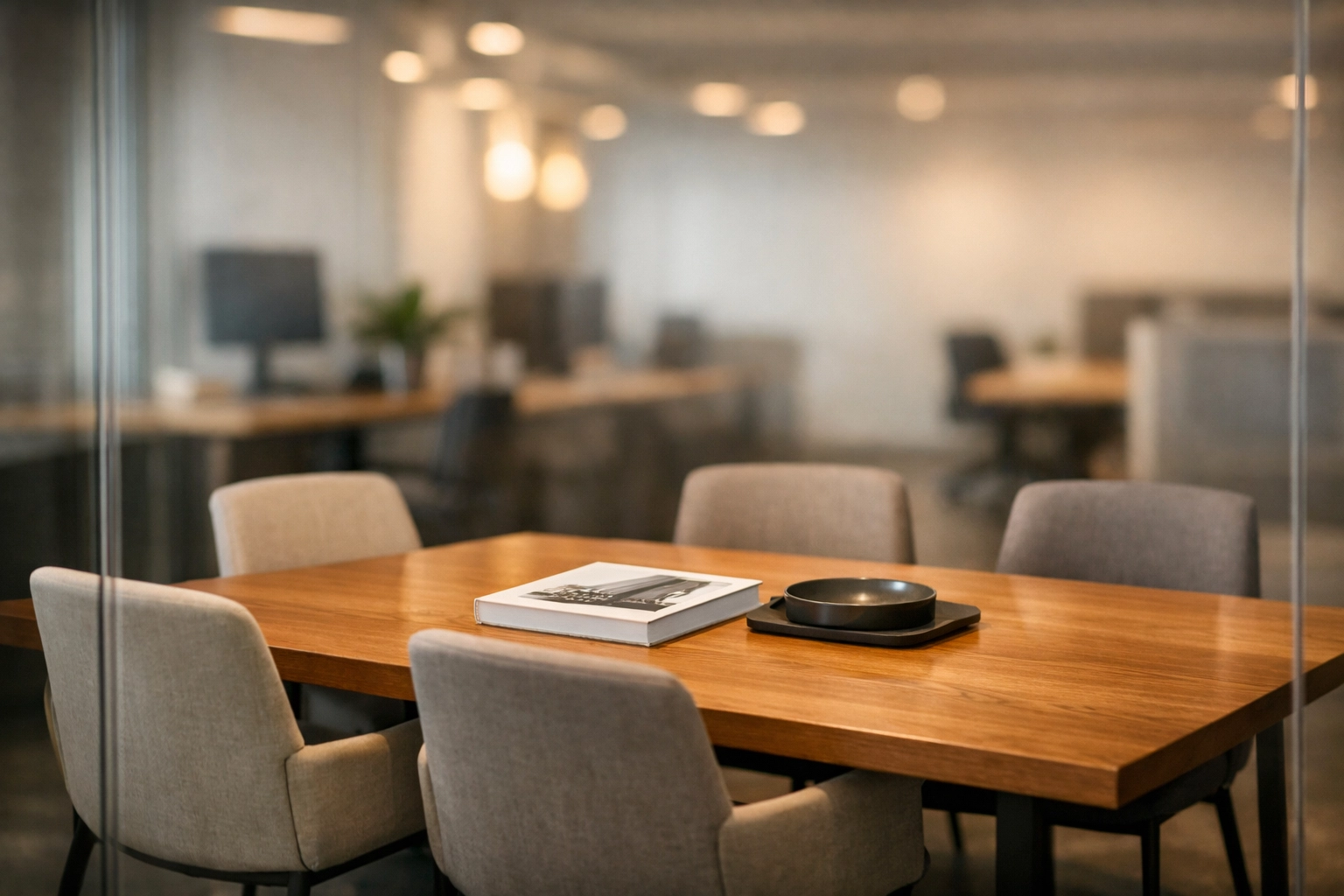 Modern minimalist meeting room for discussing ERO operational standards and tax business growth strategies.