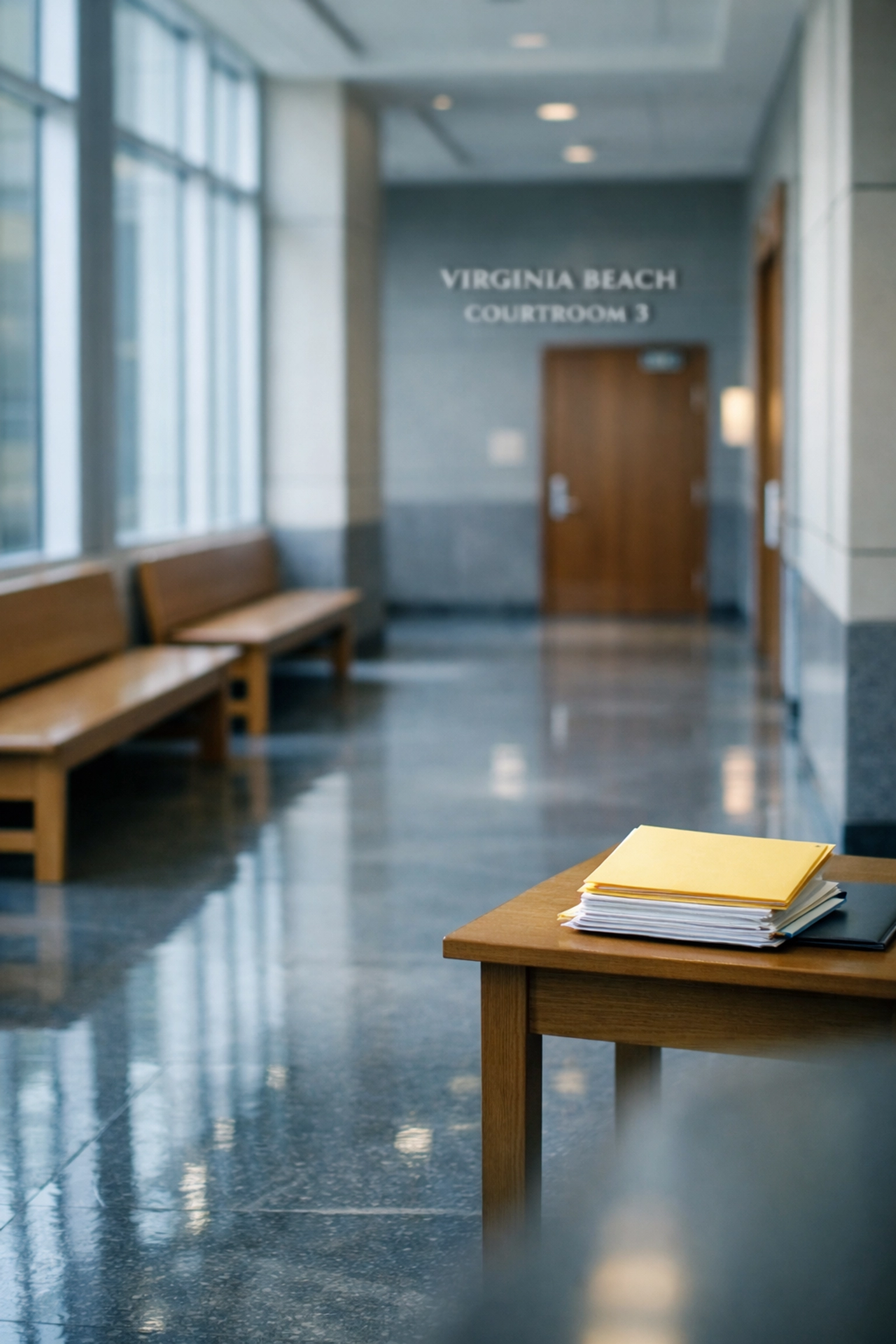 Virginia Beach courthouse interior showing local court system where divorce cases are heard