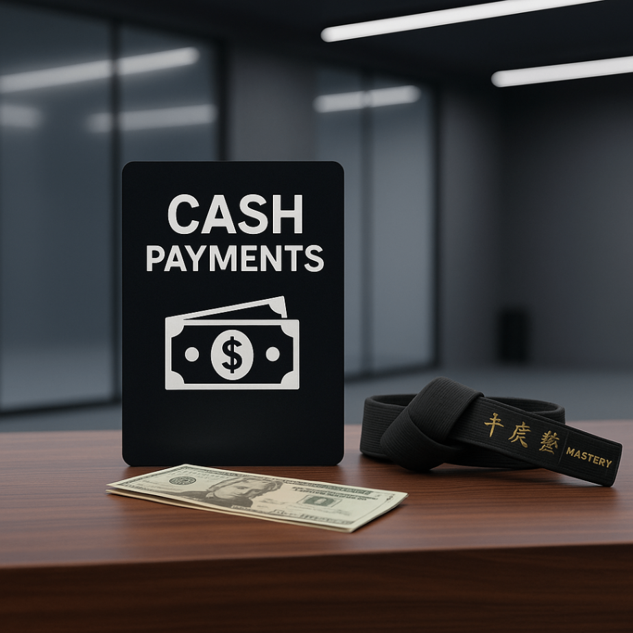 Martial Arts Studio Countertop Payment Display