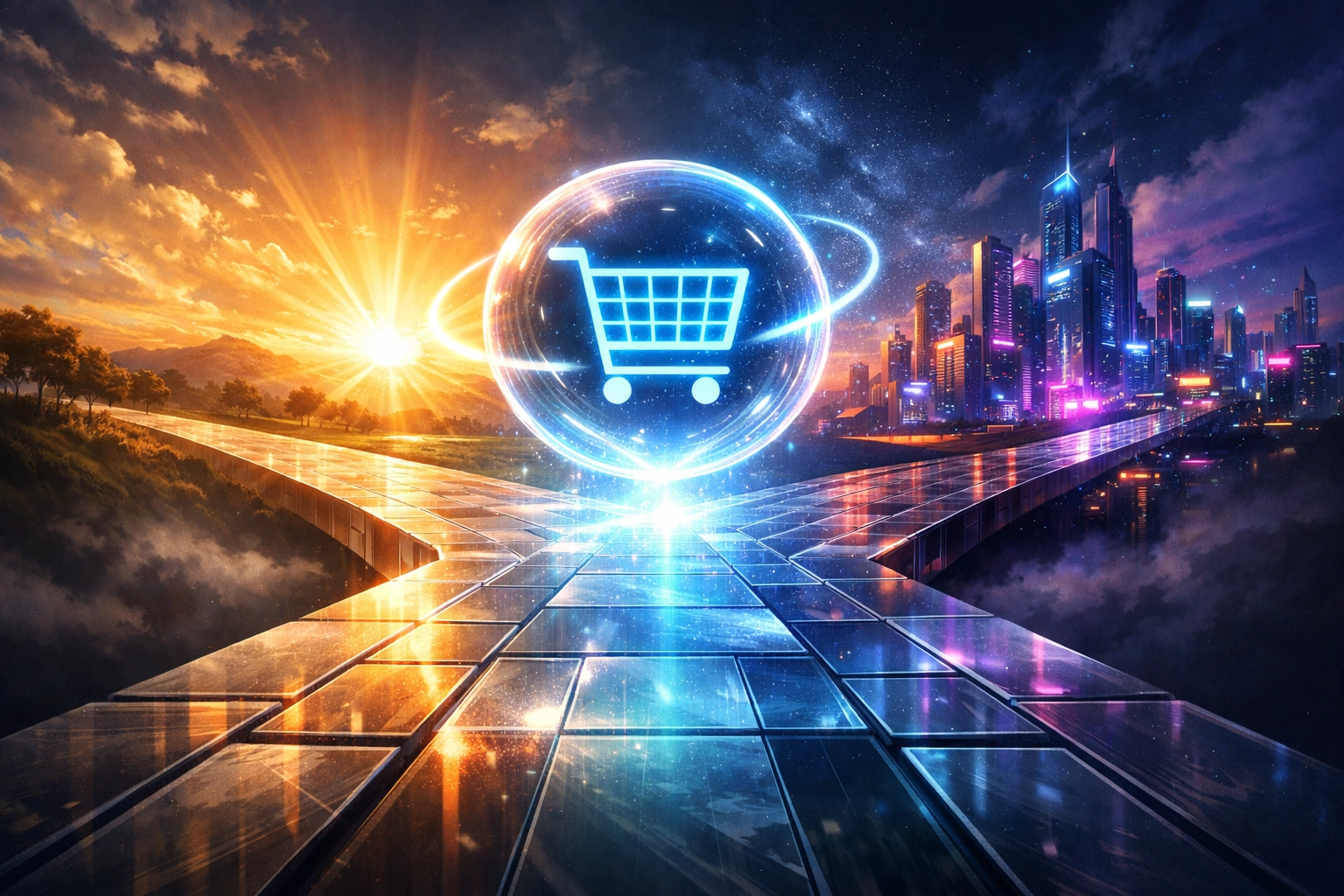 A branching digital pathway representing automated email marketing workflow split testing.