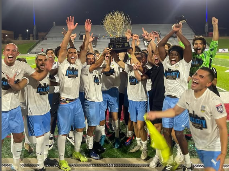 College Soccer Team Championship Celebration