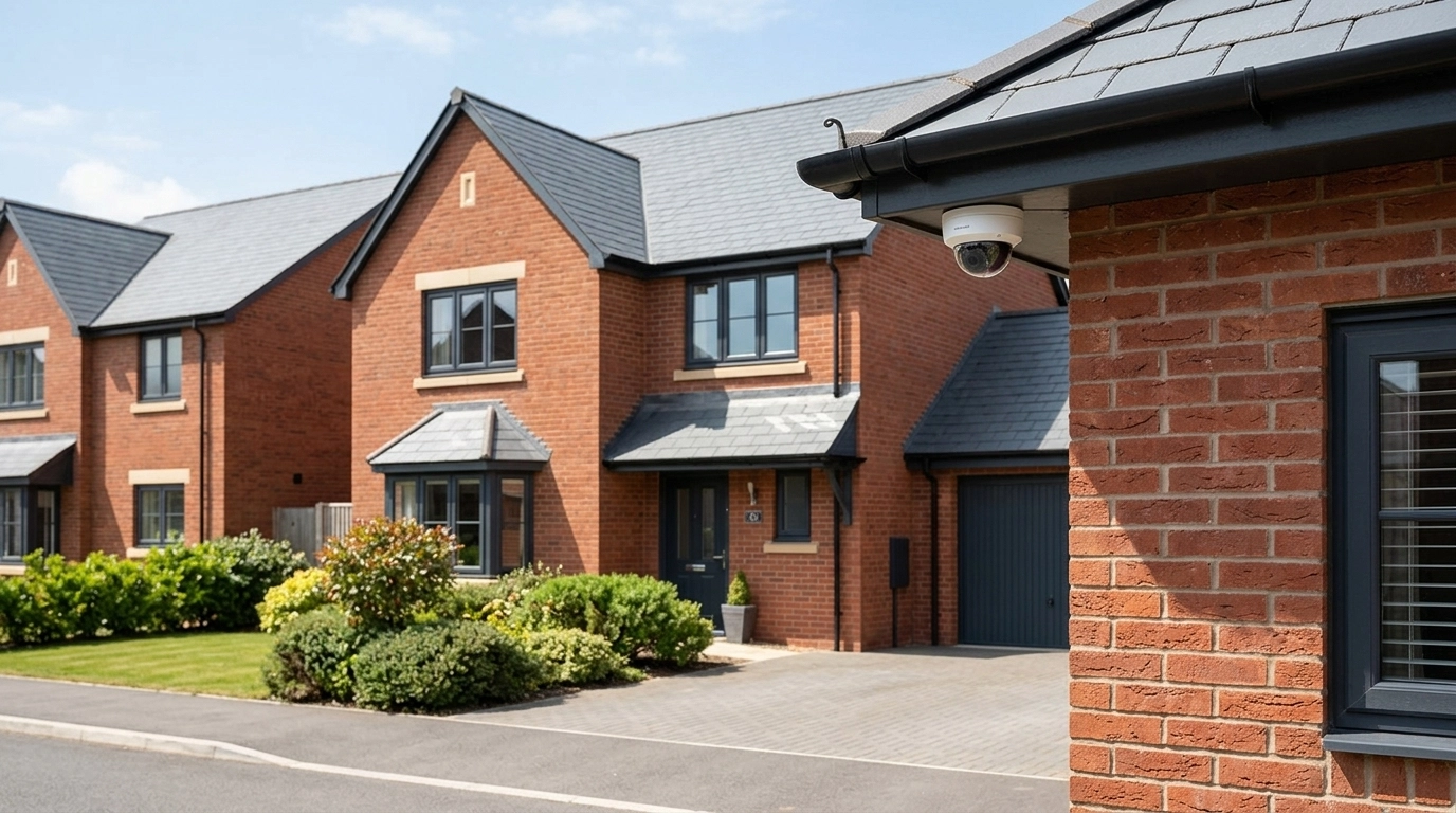 Professional CCTV installation on a Cardiff home