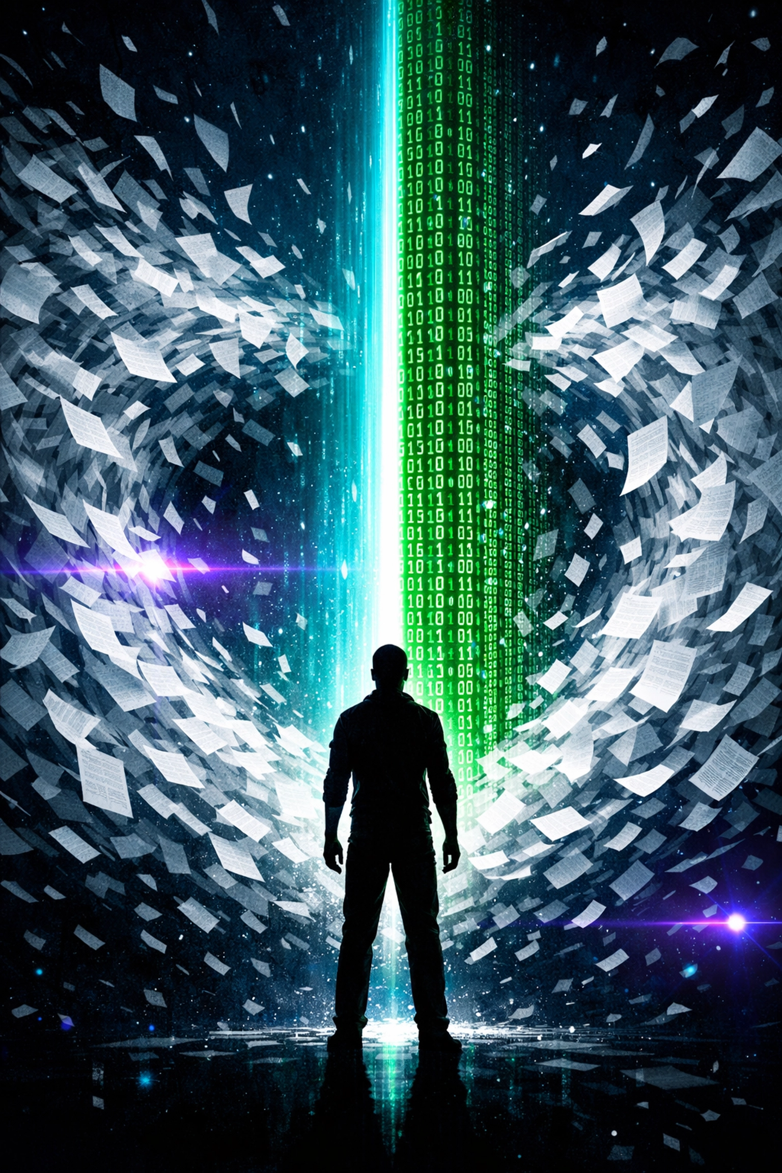 AI automation transforming a chaotic resume vortex into an organized, high-performance data stream.