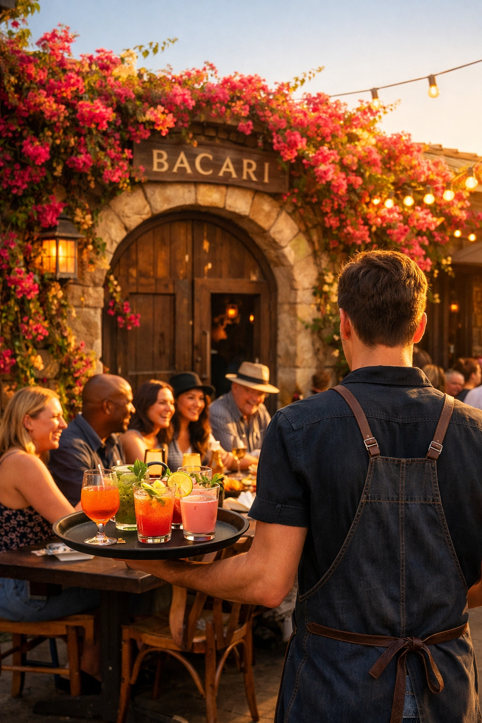 Bacari restaurant outdoor patio highlighting hyper-local community dining and vibrant neighborhood vibes.