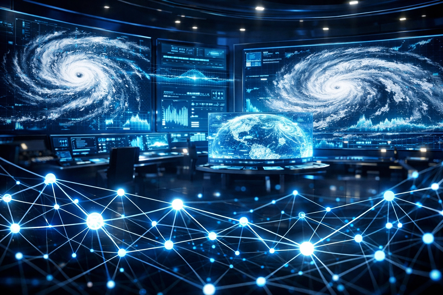 KI-Wettervorhersage: Holografische Displays zeigen Sturmsysteme und neuronale Netzwerke