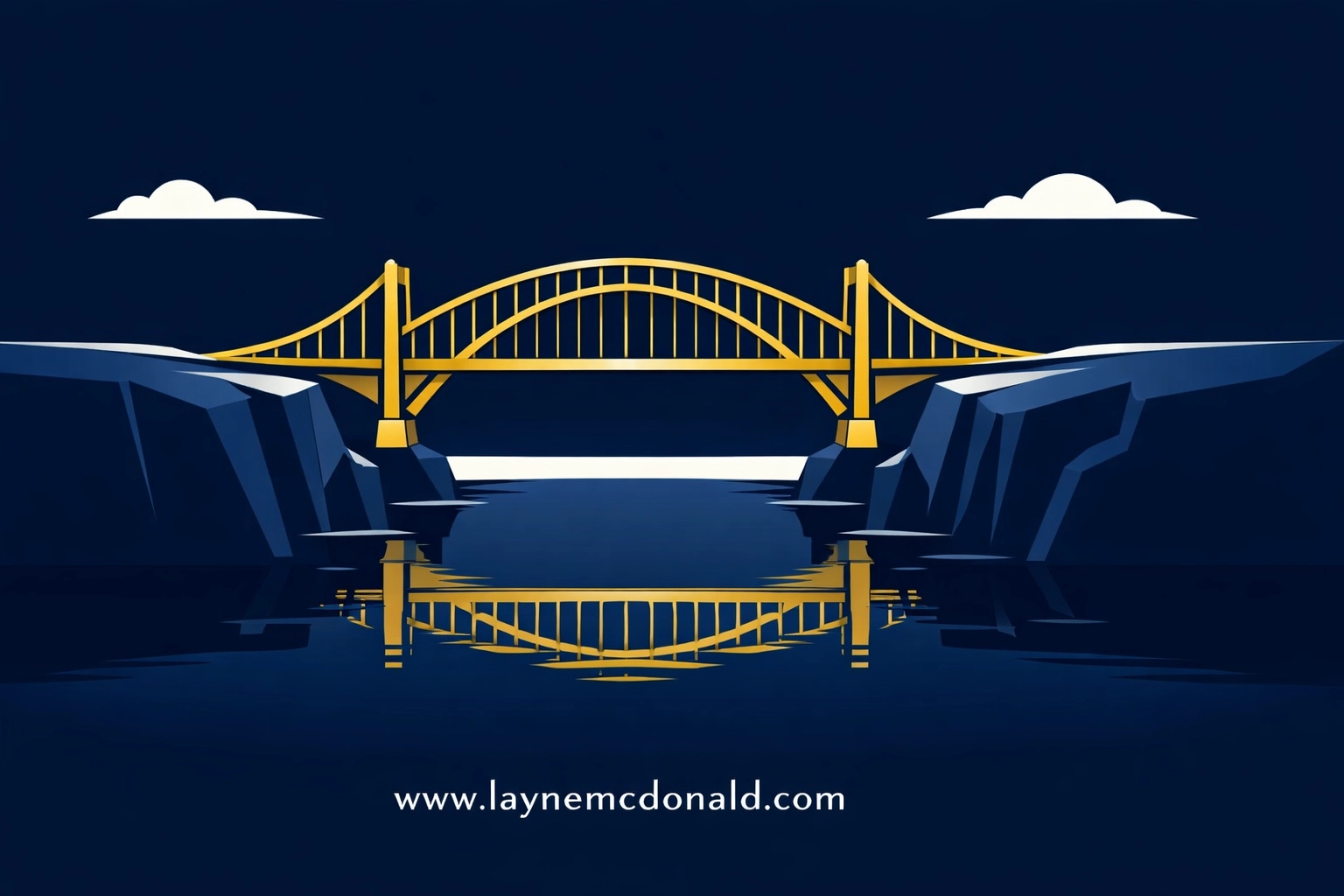 A golden bridge between cliffs, symbolizing the clarity of a specific apology for relationship healing.